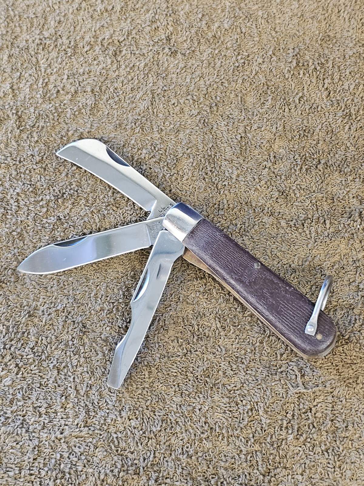 Klein Tool Electrician Folding Pocket Knife 3 Blade KK LL USA Chicago