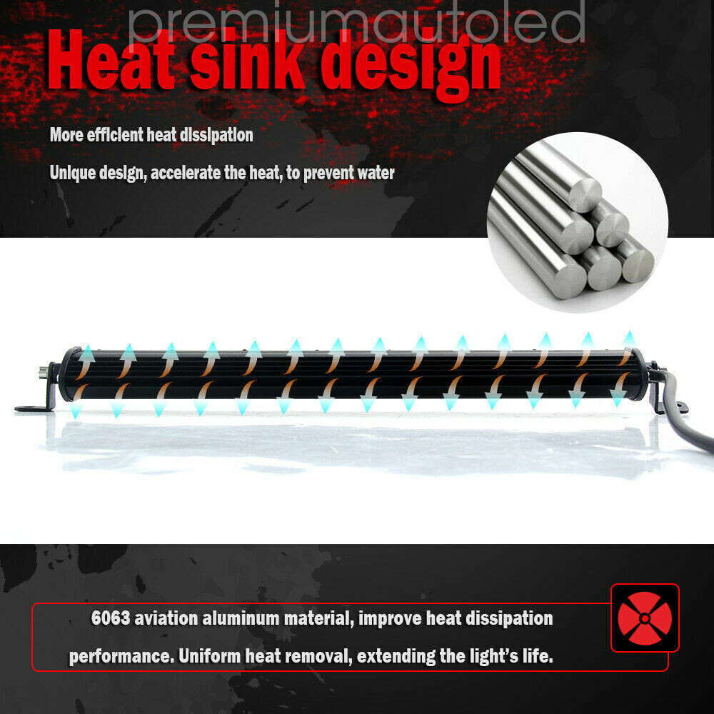 Single Row 50"Slim LED Light Bar Spot Flood Combo Work Offroad SUV Driving ATV