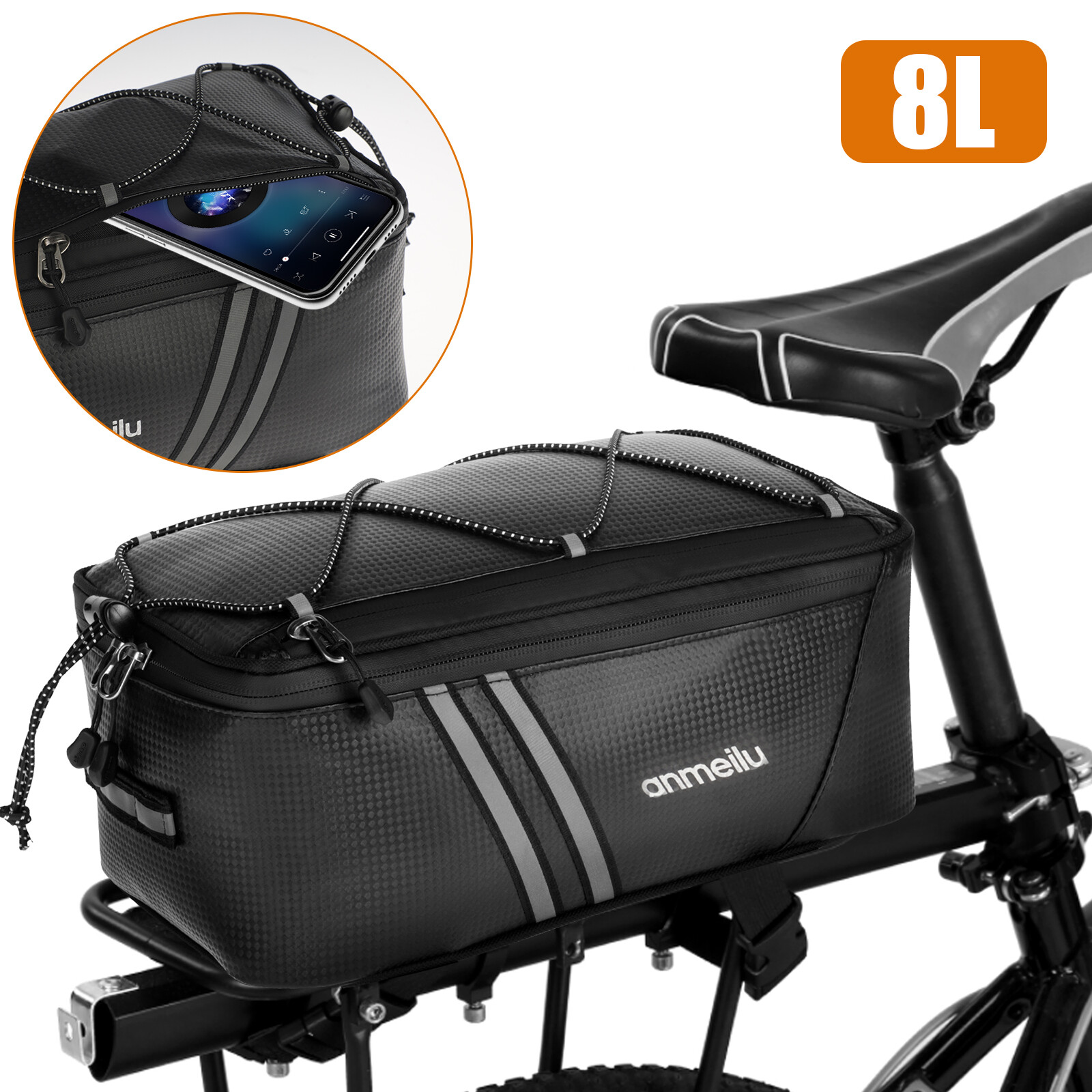 Waterproof Bicycle Rear Rack Seat Bag Bike Cycling Storage Pouch Trunk Pannier
