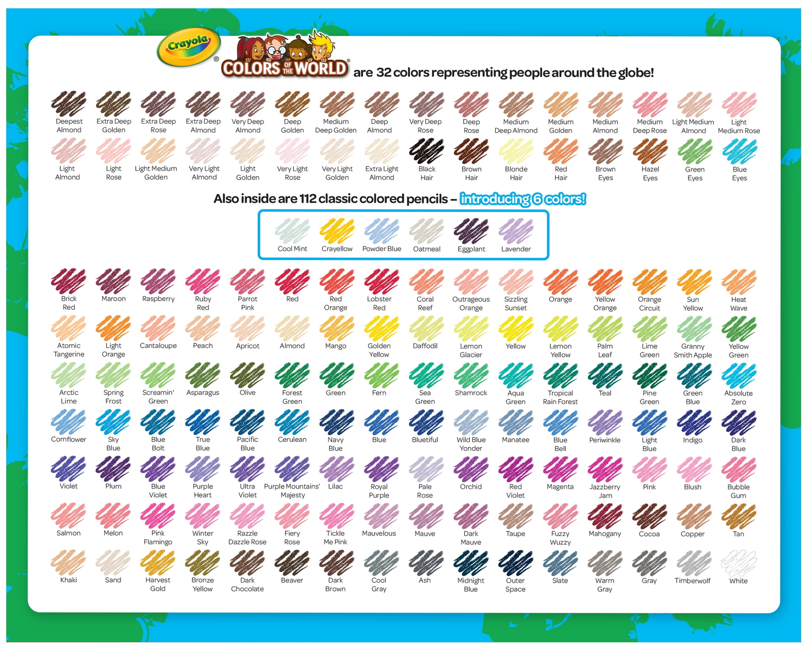 Crayola Colored Pencil Set, Colors of the World, 150 Ct, Back to School Supplies