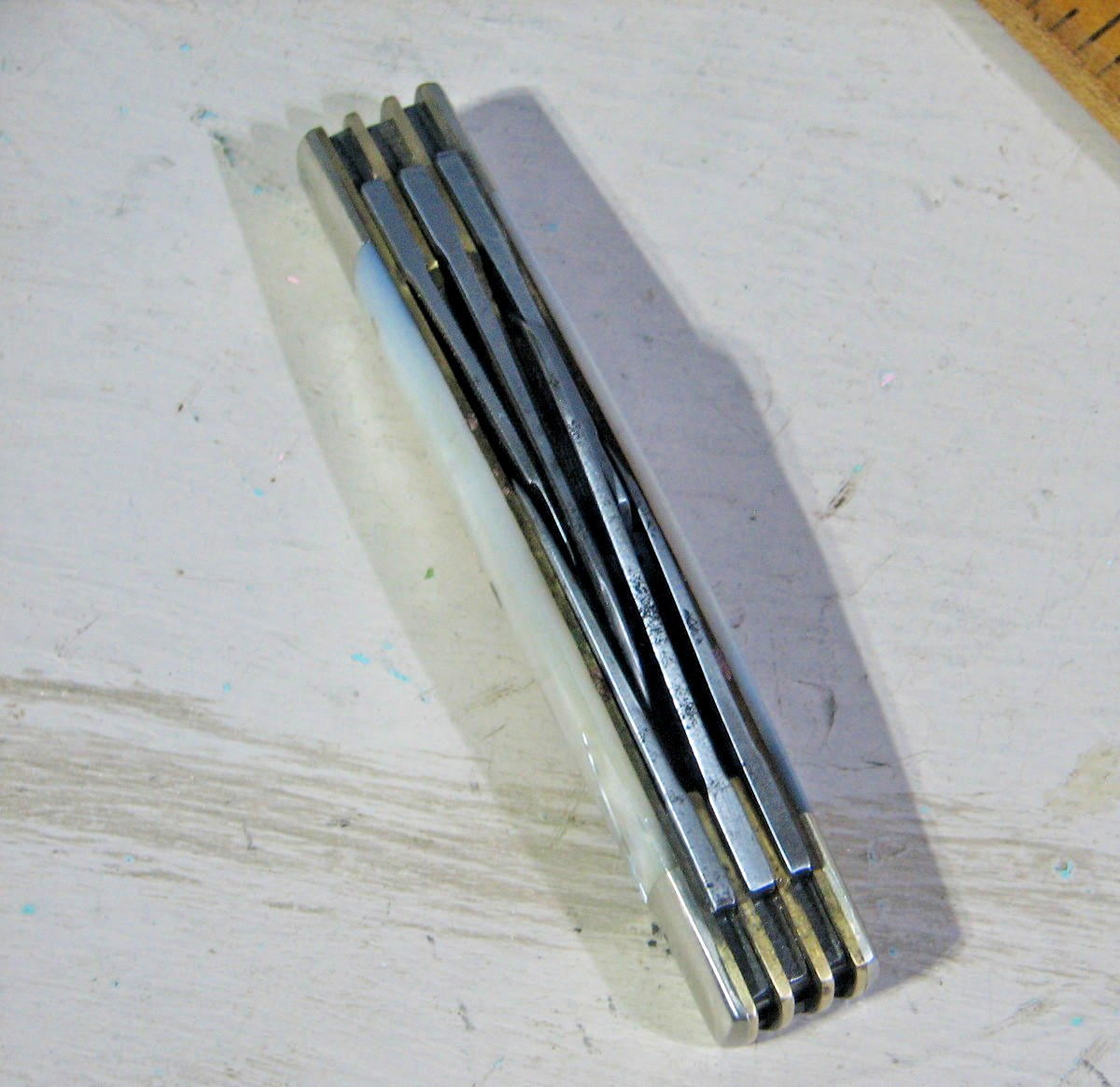 Vtg BEAUTIFUL Frank Buster Congress Six Blade Pearl