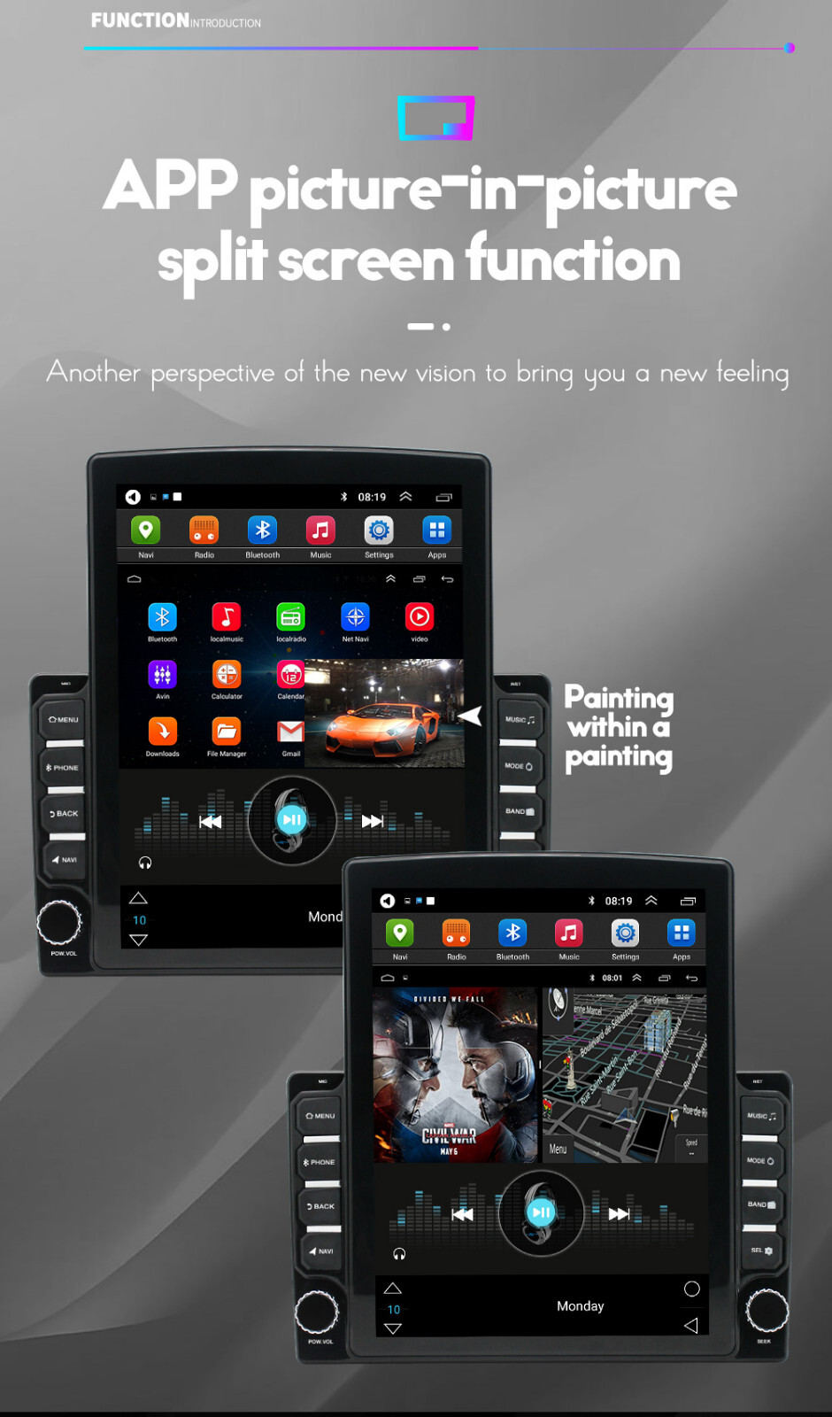 Fit For 2007-2015 Fiat 500 Android 14 For Carplay Car Stereo Radio GPS Navi BT