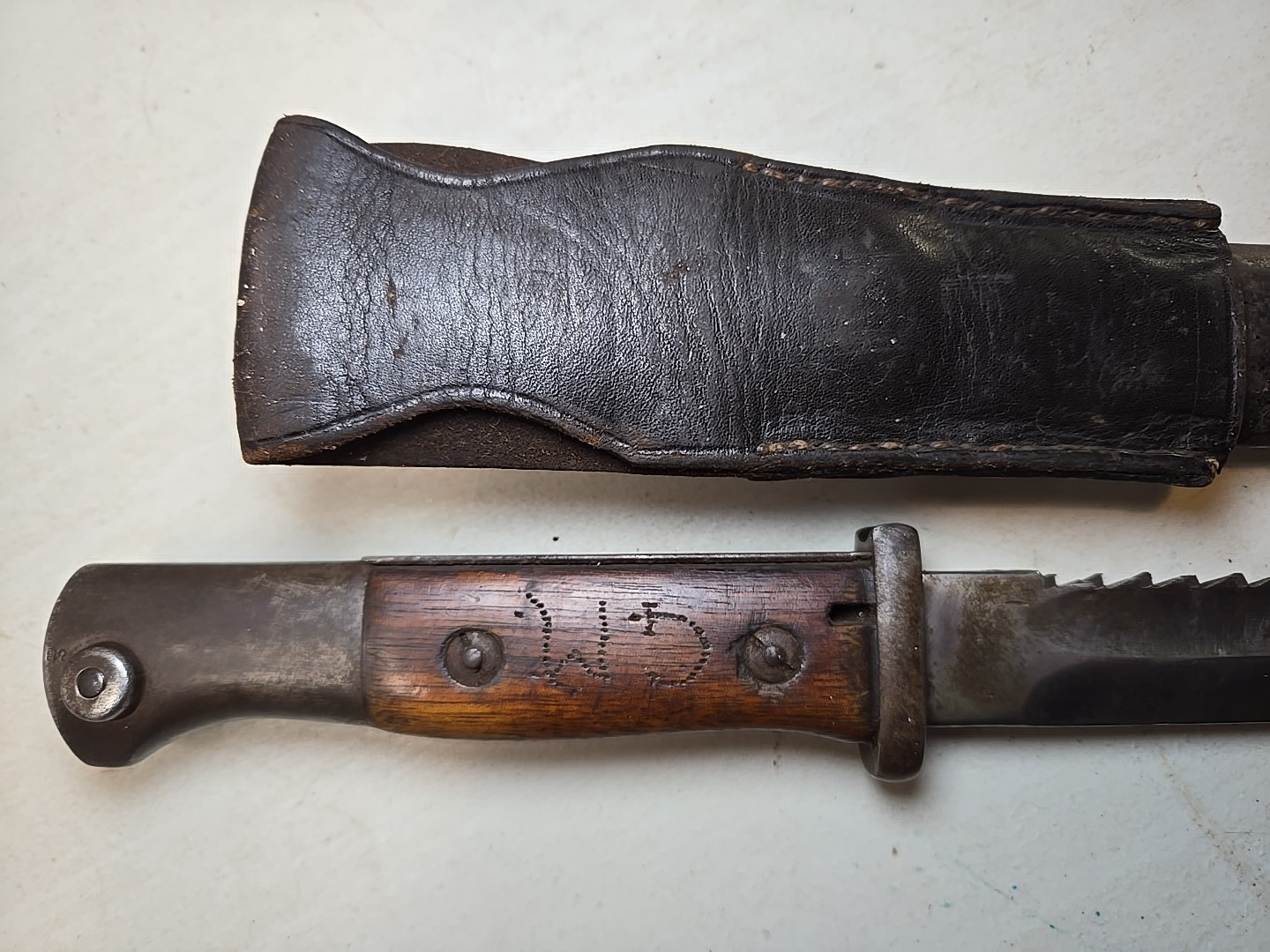 WWI German Prussian S84 K98 Sawback Bayonet w/Scabbard + Frog - Koeller Solingen