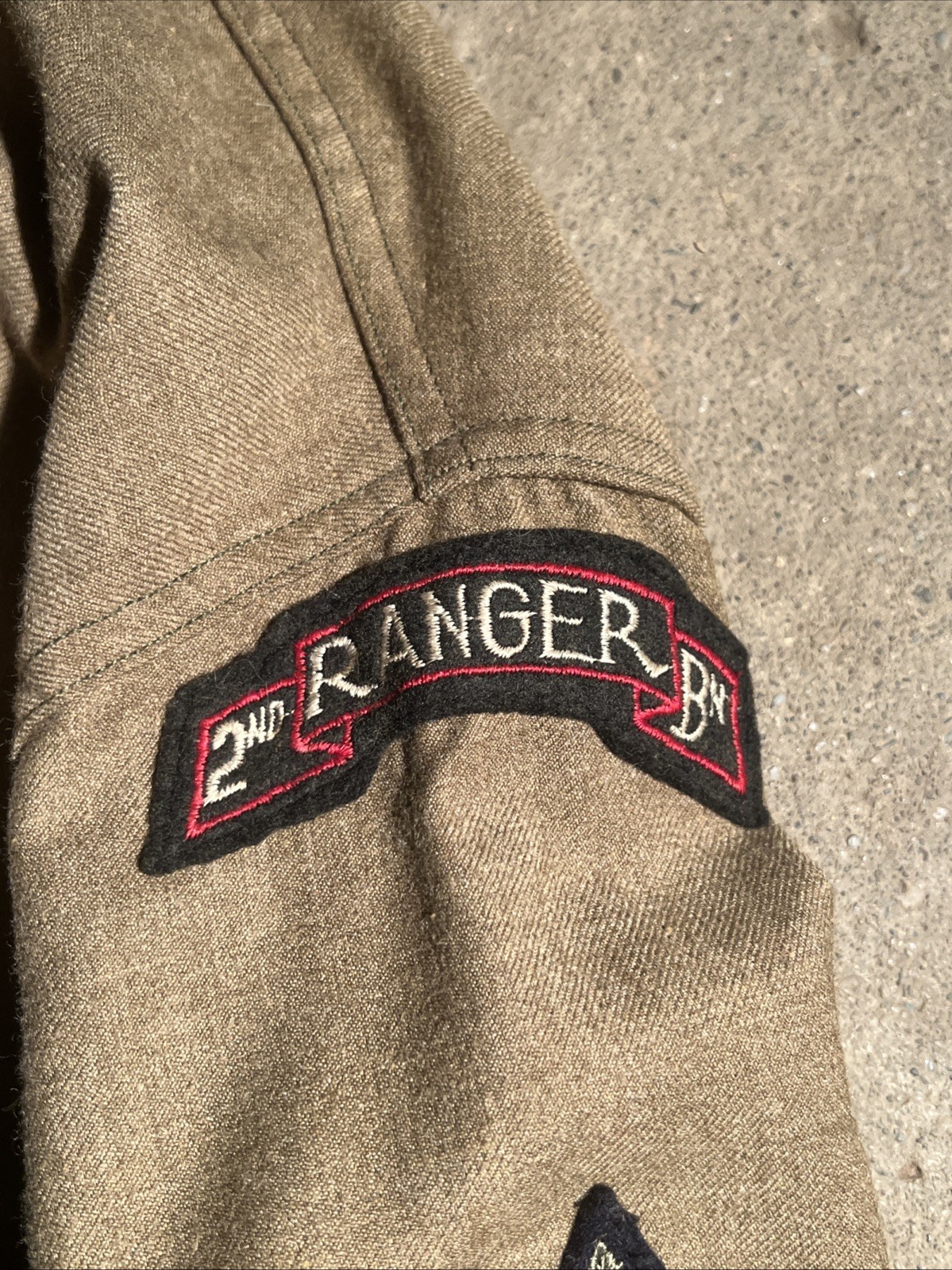 WW2 US Army 2nd Ranger Battalion Wool Enlisted Shirt OD 15 1/2 X 34 (FF251