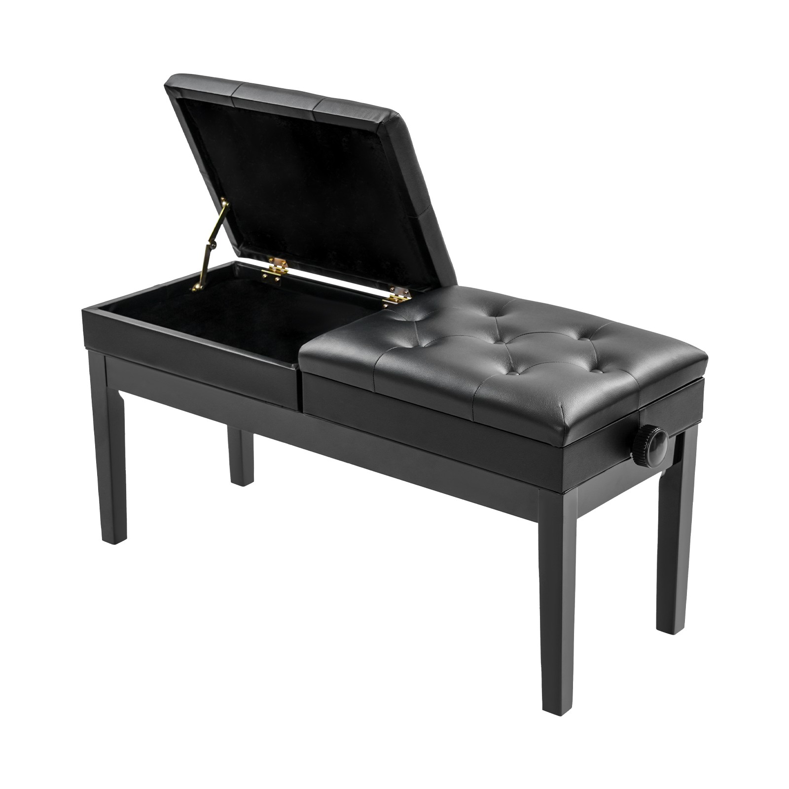 Double Seater Piano Bench Adjustable Duet Piano Bench w/ Storage Box 200 kg max.