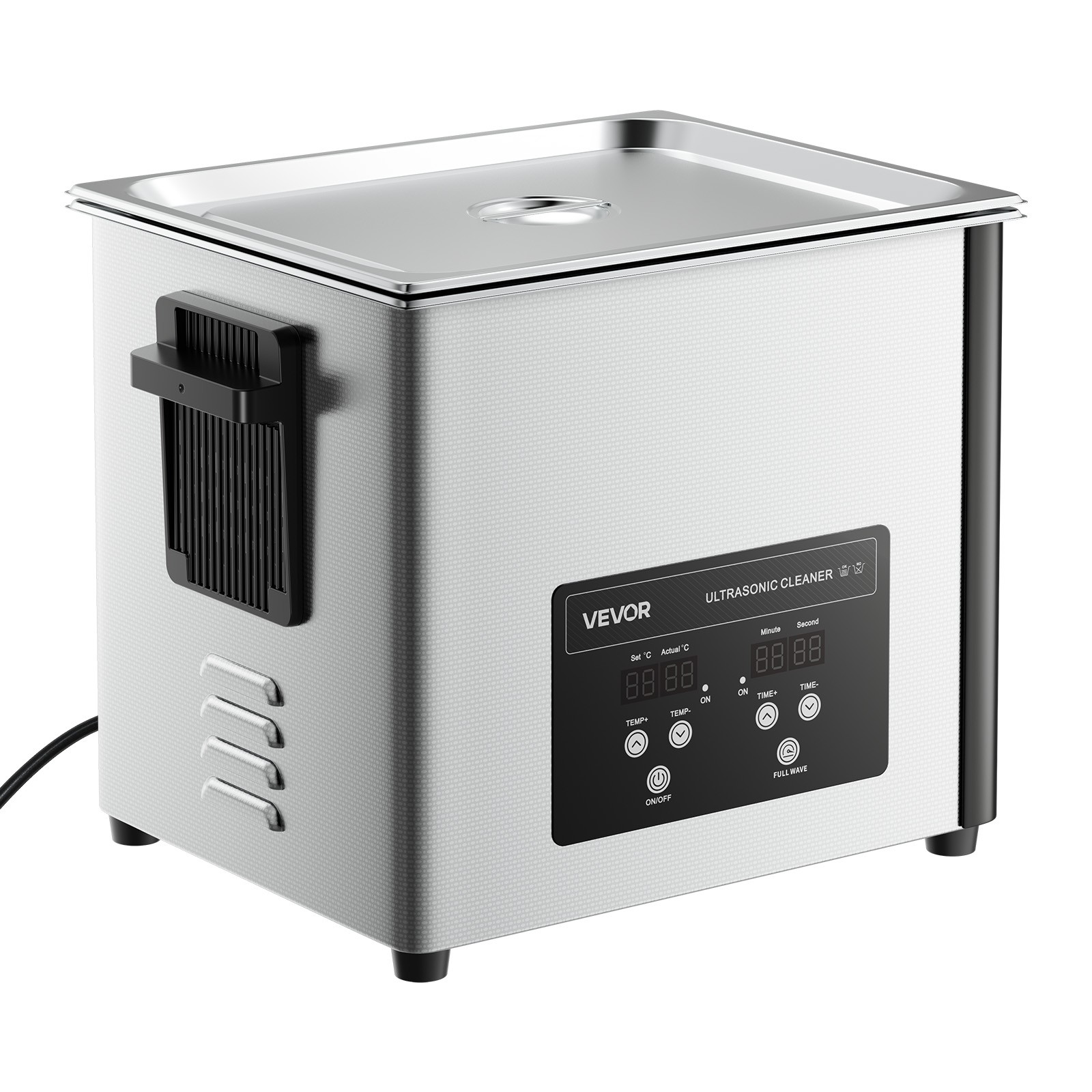 VEVOR 10L Ultrasonic Cleaner Machine with Cleaning Basket & Digital Display 180W