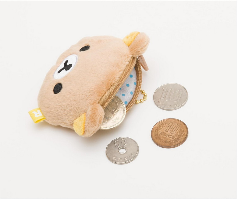 2 Packs- Key Fob keychain Charm Rilakkuma Brown Bear Bag Holder Coin Pouch Purse