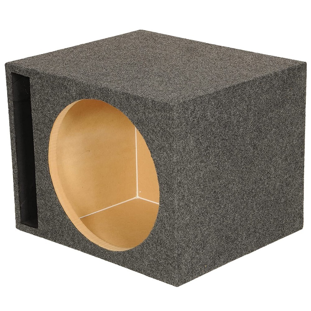 QPOWER SINGLE 15″ LARGE SLOT PORTED HIGH SPL CARPET EMPTY WOOFER BOX ENCLOSURE