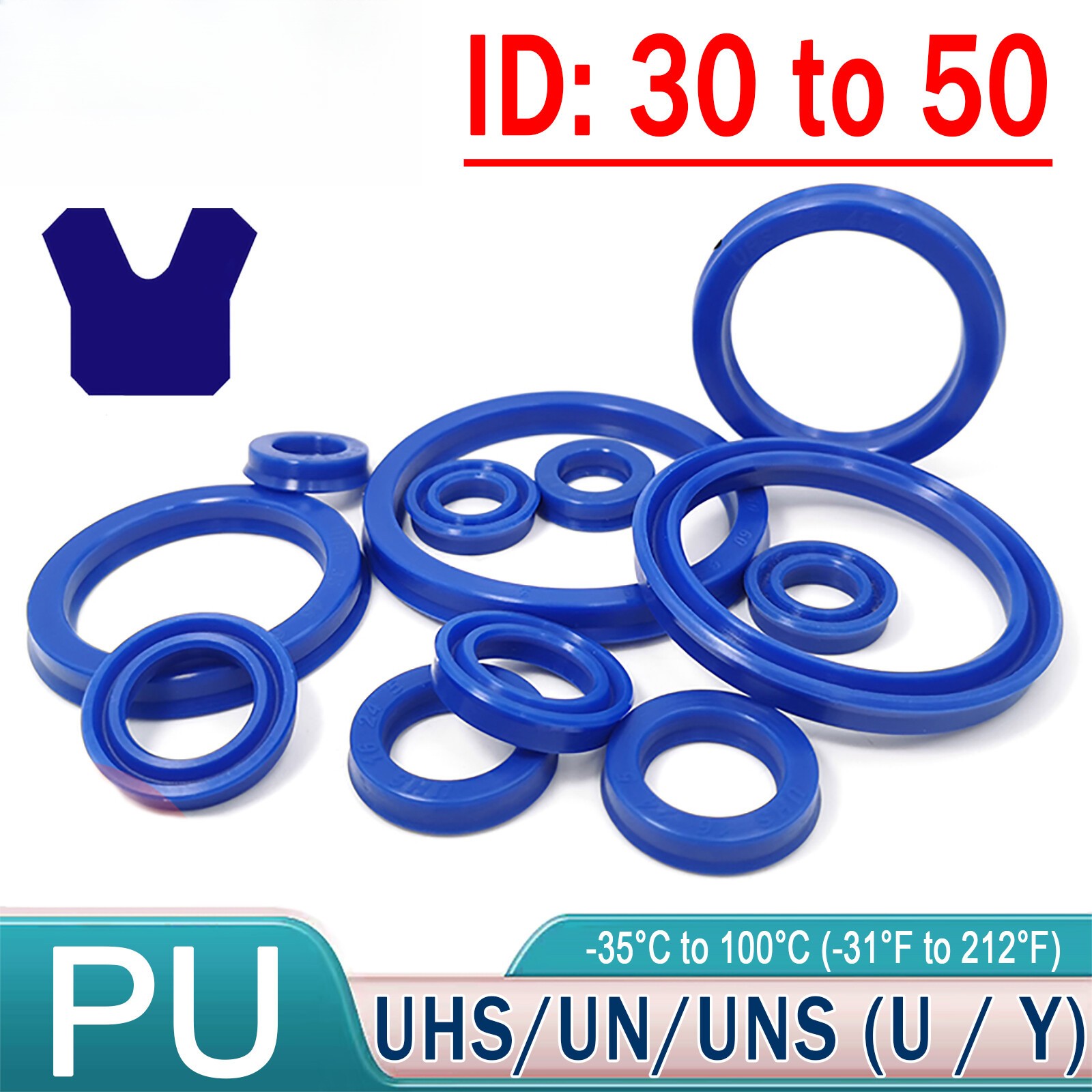 Oil Seal Rings UN/UNS/UHS PU U-cup Piston Hydraulic Rod Height 5-12mm Universal