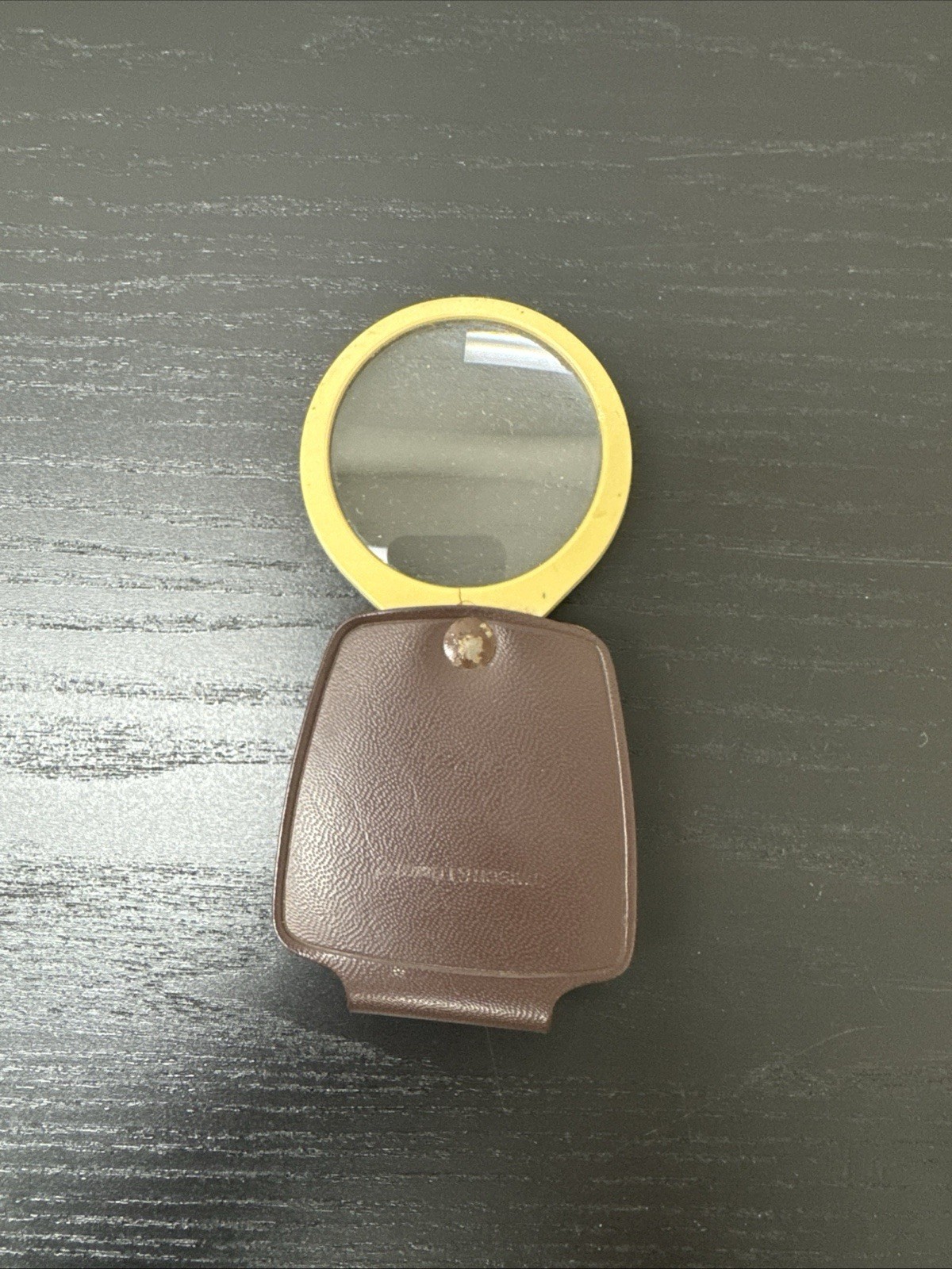 Vintage Folding Pocket Magnifying Glass With Leather Case 60s 70s