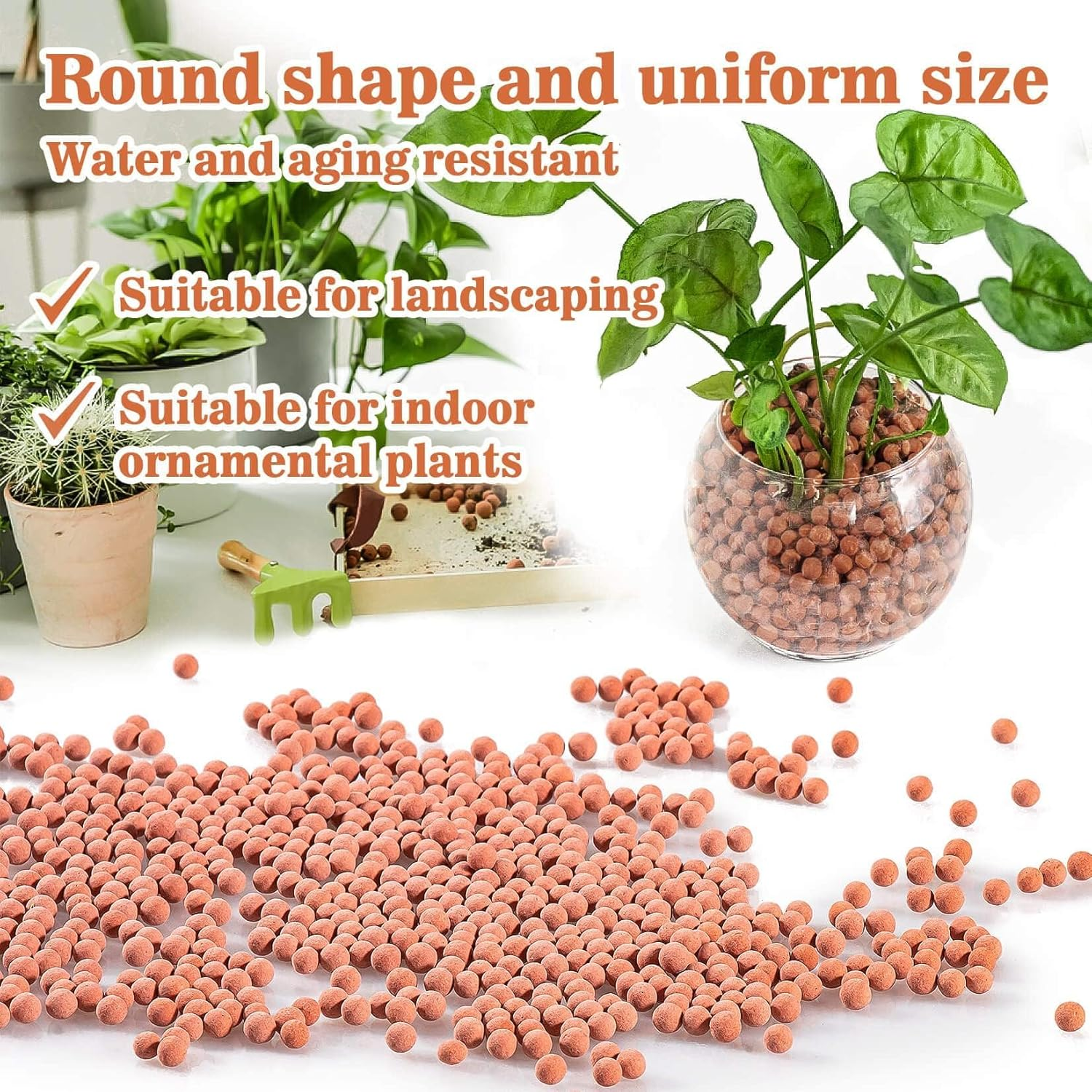 Clay Pebbles for Plants Pebbles Indoor Plants Natural Clay Drainage Decoration
