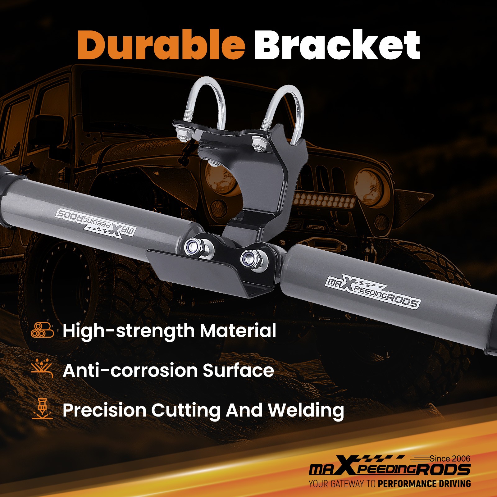 Bolt-on Dual Steering Stabilizer for Jeep Wrangler JK 2007-2017 Front 2-8"