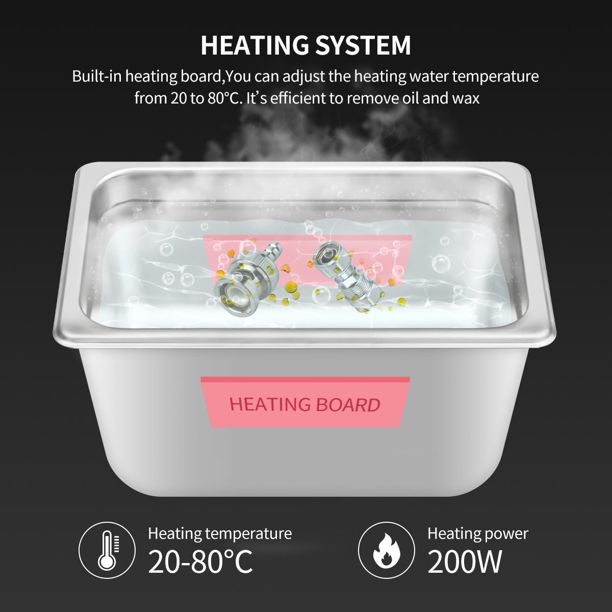 Digital 6.5L Ultrasonic Cleaner Stainless Steel Ultra Sonic Bath Heater Timer US