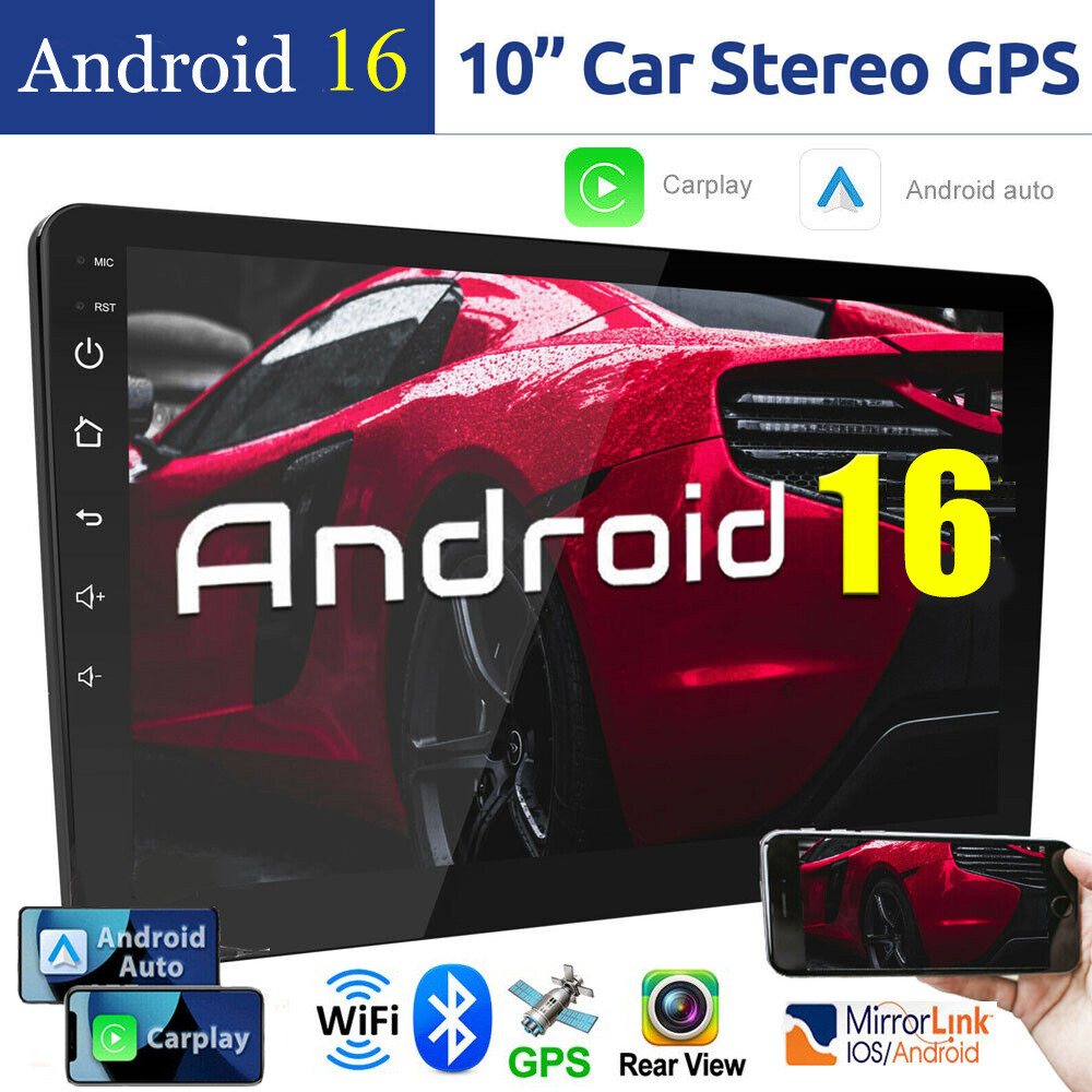 Android 16 Carplay GPS Navi WiFi 10.1" Double 2Din Touch Screen Car Stereo Radio