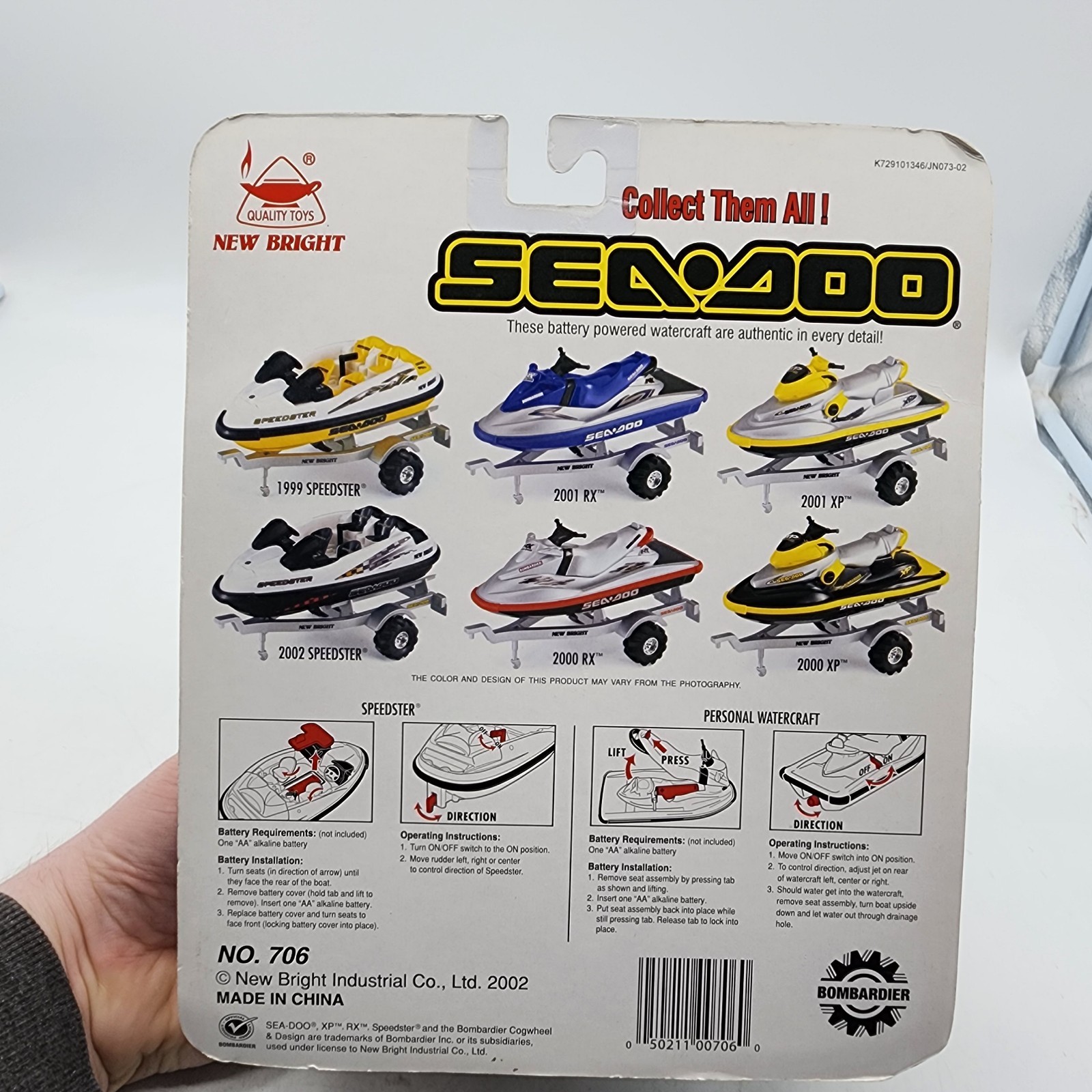 UH Vintage New Bright 2000 Sea Doo XP w/ Trailer Battery Powered *SEALED Rare