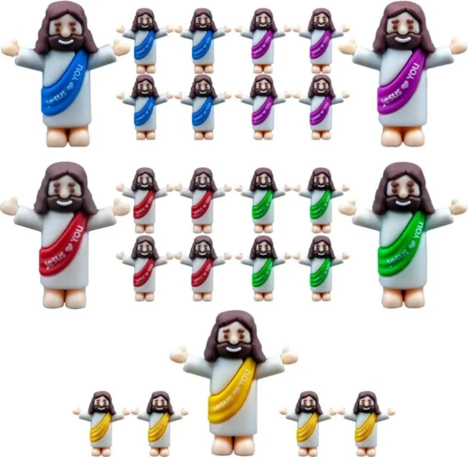25 P Mini Jesus Figures Jesus Loves You Original Design Jesus Toys Little Jes