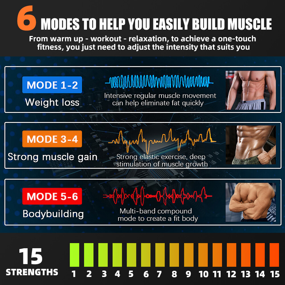 43"-59" EMS Abdominal ABS Muscle Stimulater Training Toner Fitness Workout Belt