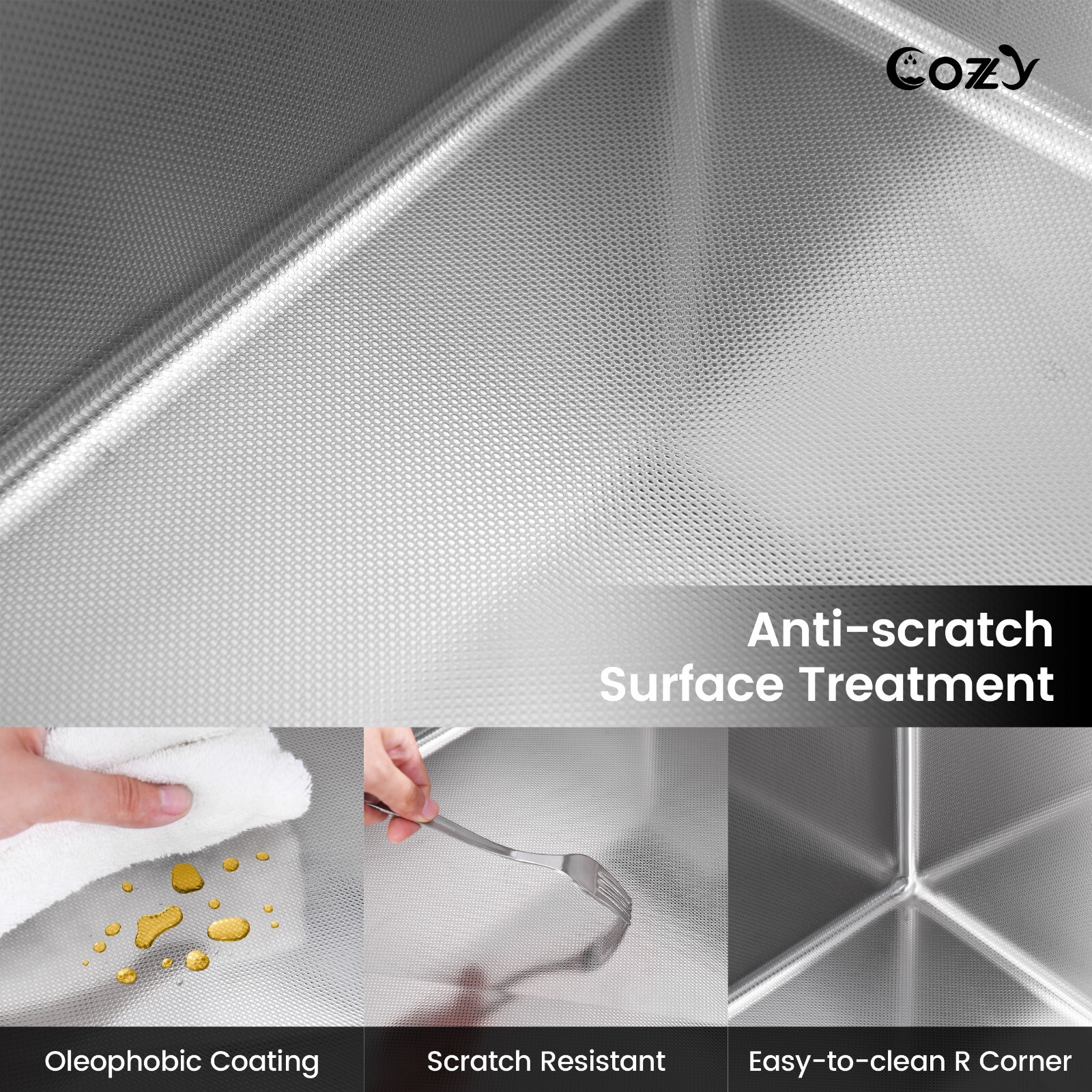 Cozy 33x22" Multifunctional Overmount Kitchen Sink Faucet Combo Brush Nickel