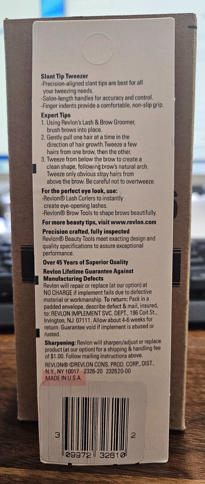 Revlon Slant Tip Tweezer made in USA