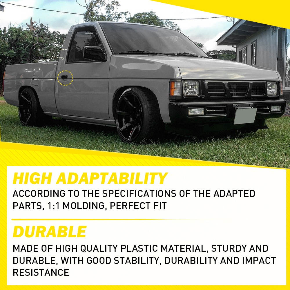 For Nissan 1986-1994 D21 Driver&Passenger Side Front Door Handle Outer Black 2X