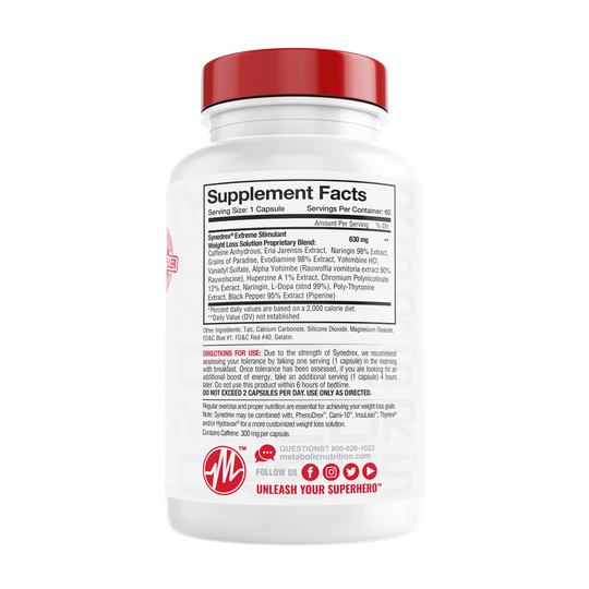 METABOLIC NUTRITION SYNEDREX Extreme Stimulant Weight Loss Solution 60 Capsules