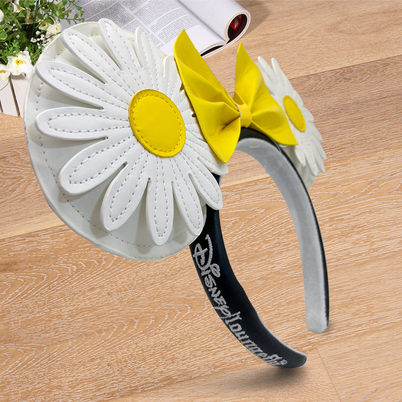 Yellow DisneyParks Daisy Headband Minnie Ears White Chrysanthemum Loungefly