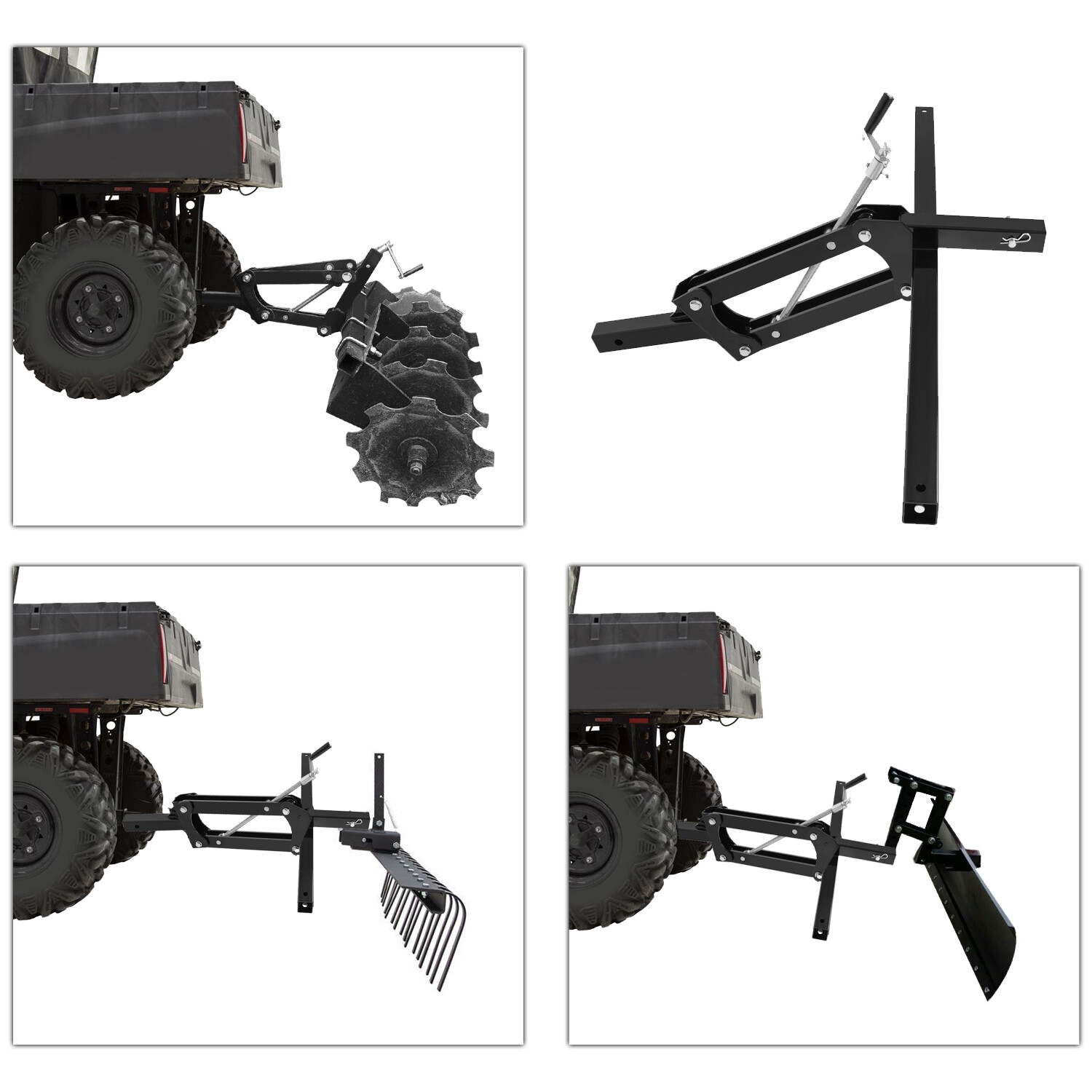 Black Manual Quick Implement Lift 50 Inches For ATV / UTV with 2" Receiver