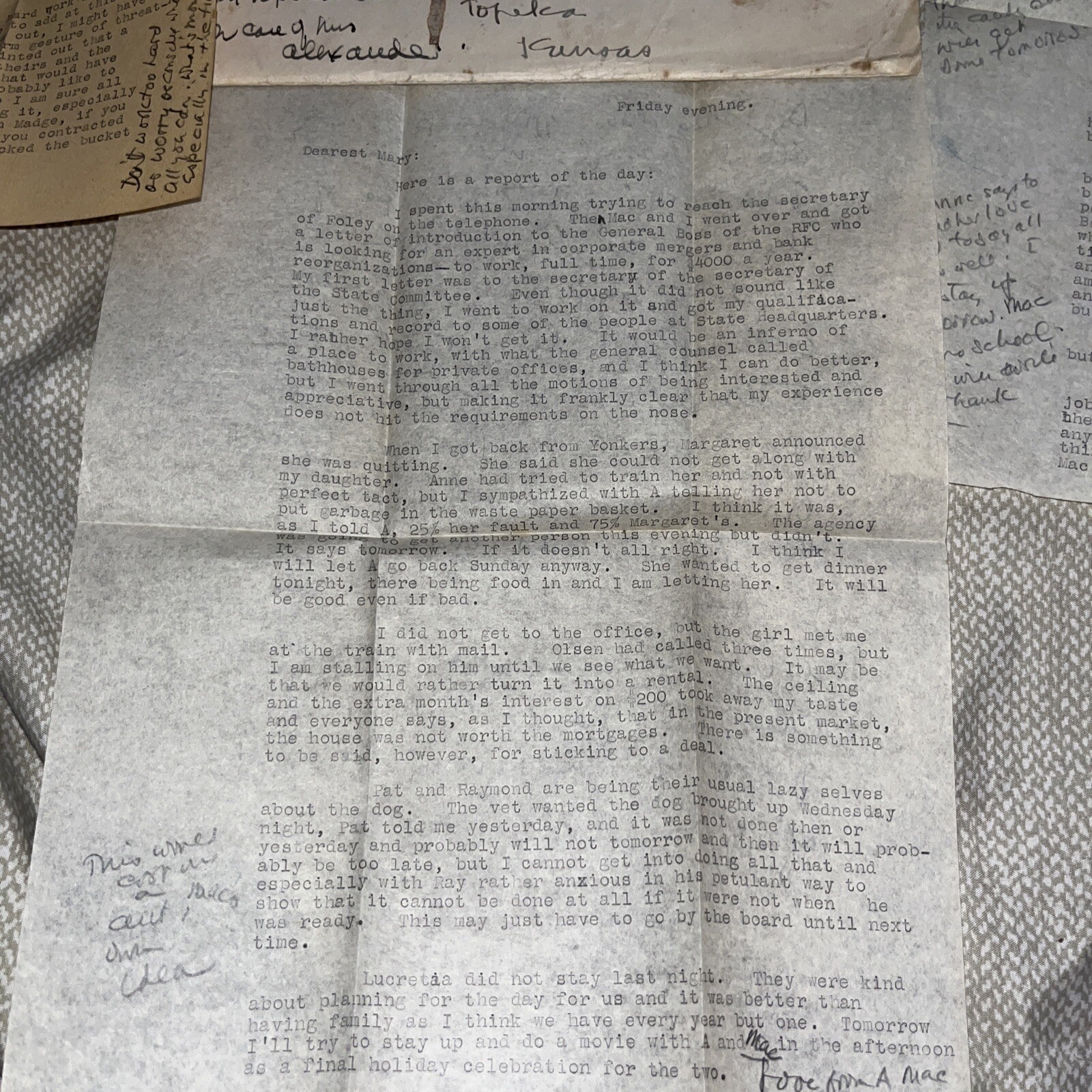 6 Letters (Letterhead: New York City Bar Association) & 2 Envelope 1933 Postmark