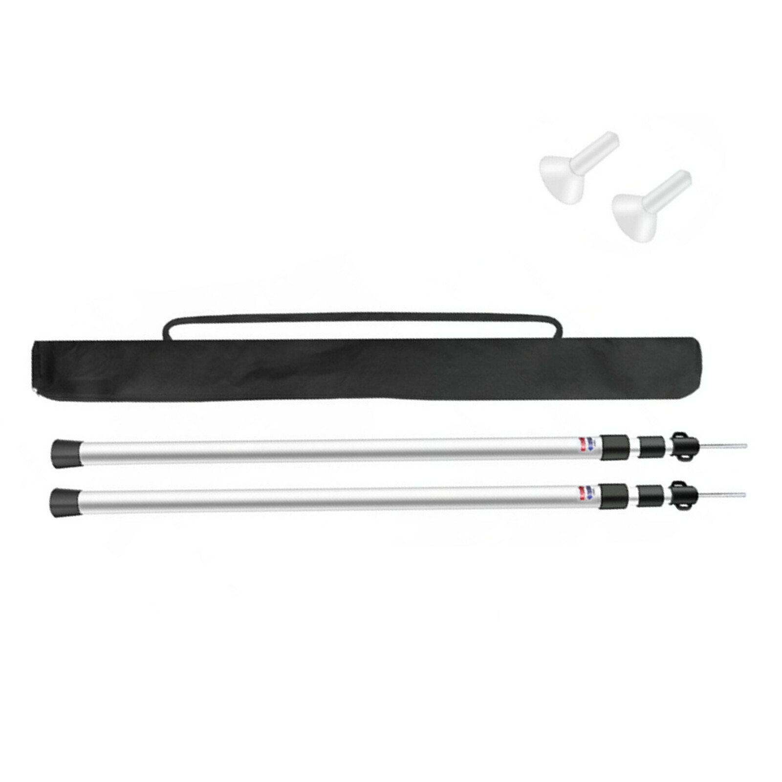 2× Tent Pole Telescopic Adjustable Tarp Poles for Camping Canopy Awning Shelter