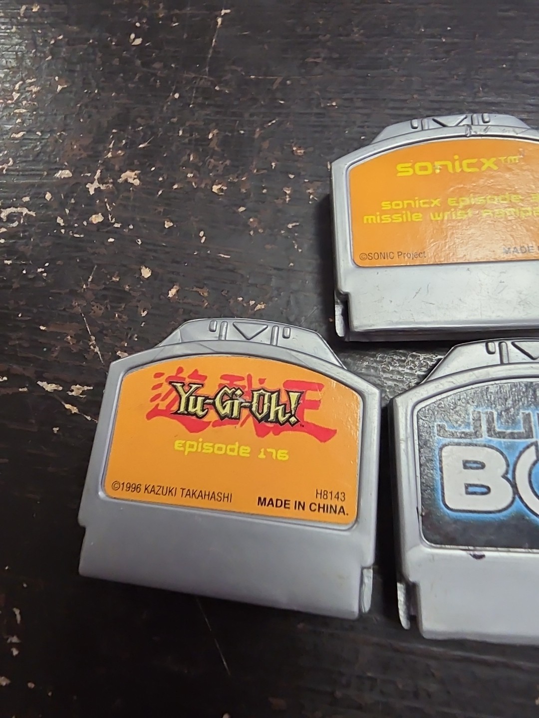 Mattel Juice Box Media Cartridges Lot Of 7 With Case Music Yugioh Sonicx Chesney