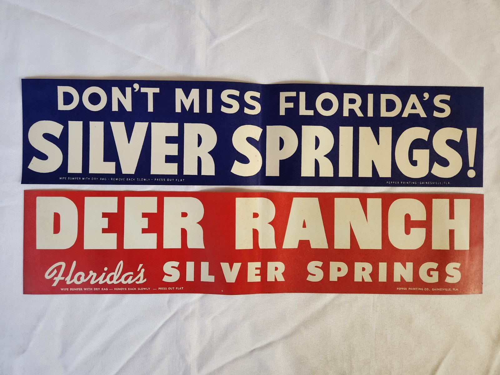 Vintage 1950's Silver Springs Florida Bumper Stickers! New!! Old Stock!! Rare!!