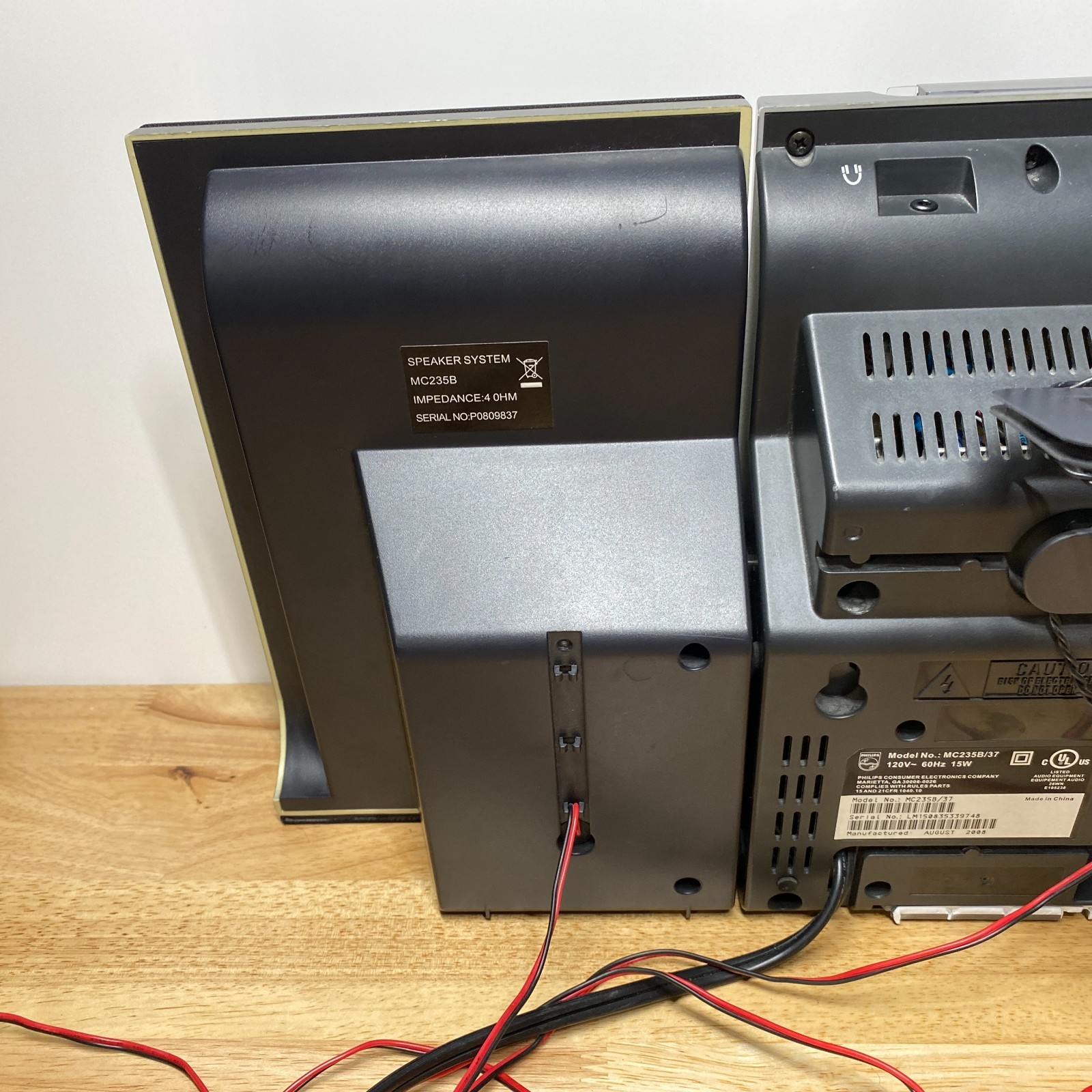 Philips MC235B/37 Micro Shelf Stereo System CD AM/FM w/ Speakers Tested Works