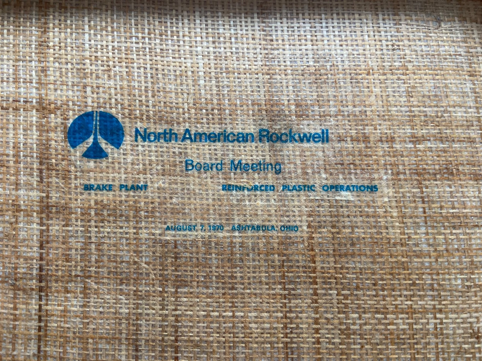 Original NASA Aug. 7, 1970 North American Rockwell Reinforced Plastic Ops Tray