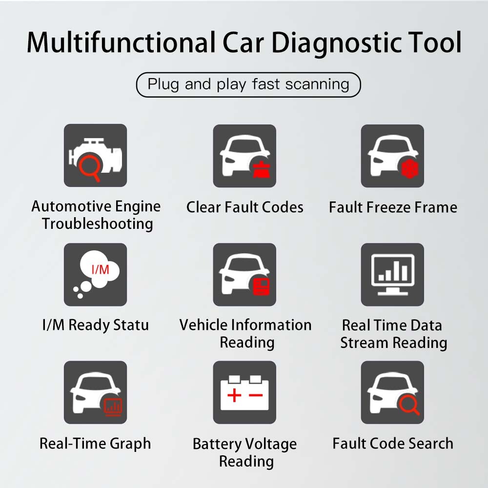V410 Universal OBDII Scanner Car Engine Fault Code Reader Diagnostic Scan Tool