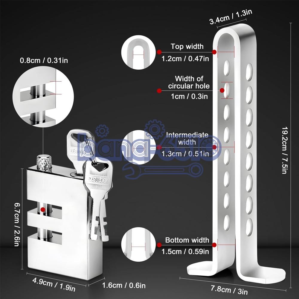 Stainless Steel Brake Pedal Lock Security Car Auto Clutch Lock Anti-theft 3Key