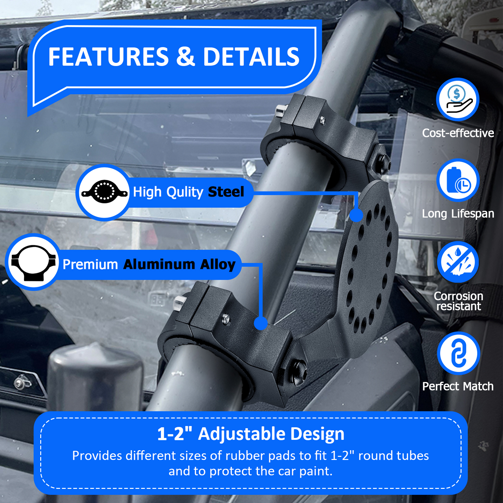 Gas Can Mount Gas Tank Cans Holder For Polaris RZR Can Am Maverick X3 UTV ATV