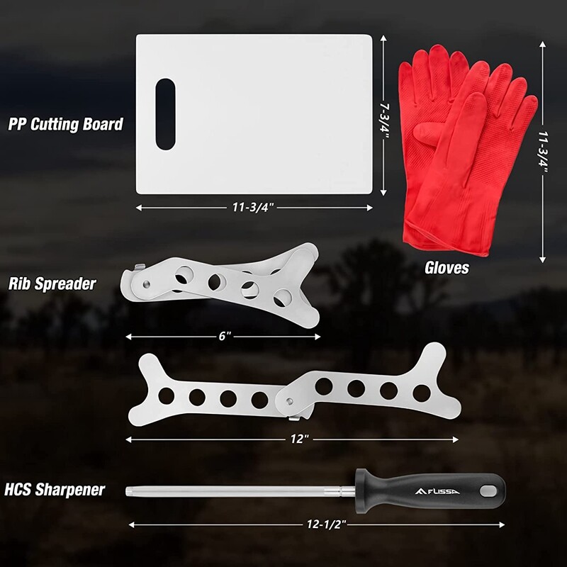 10PC Field Dressing Hunting Knife Set Skinning Knife Butcher Game Processing Kit