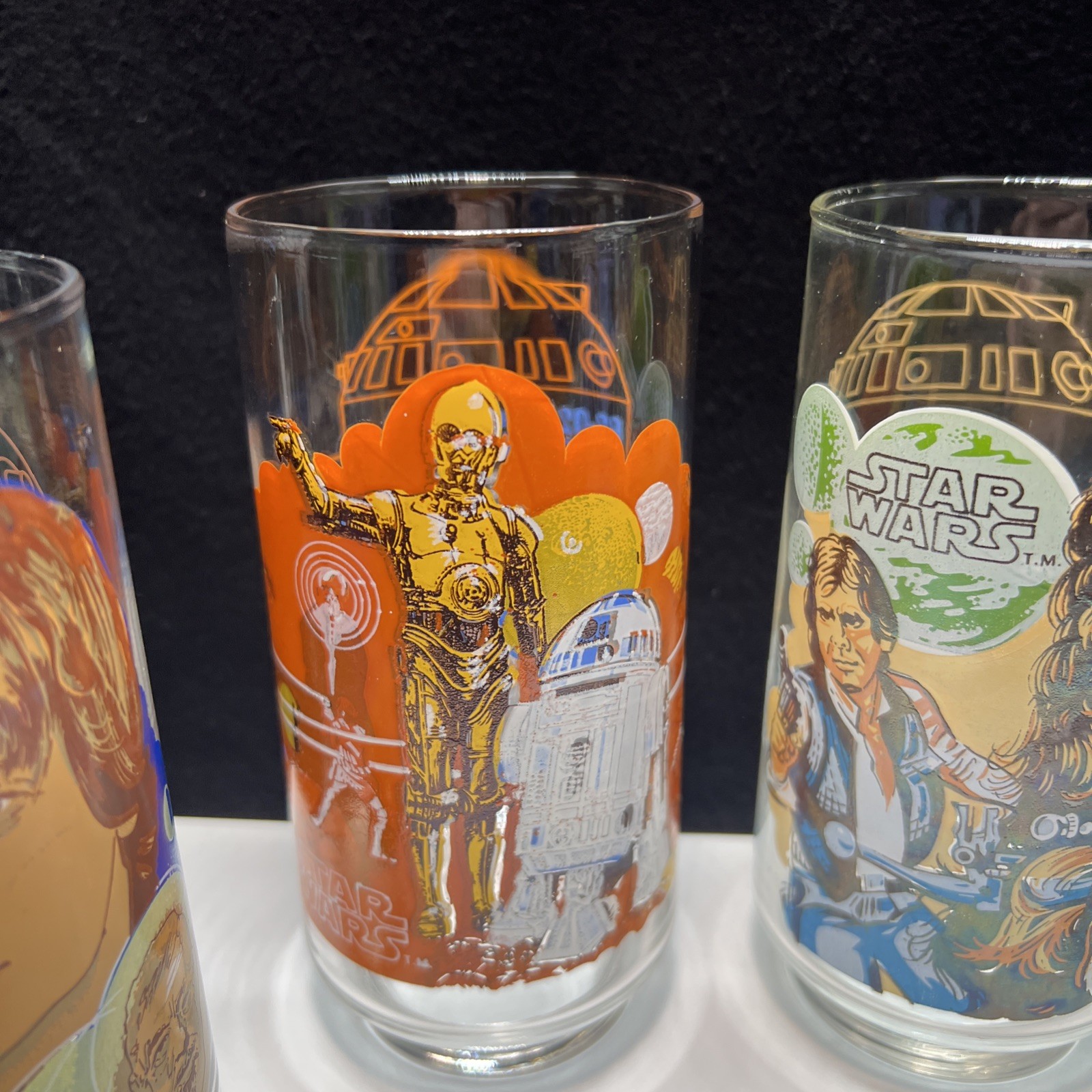1977 Star Wars A New Hope Coca Cola Burger King Glasses Set of 4 - FREE SHIPPING