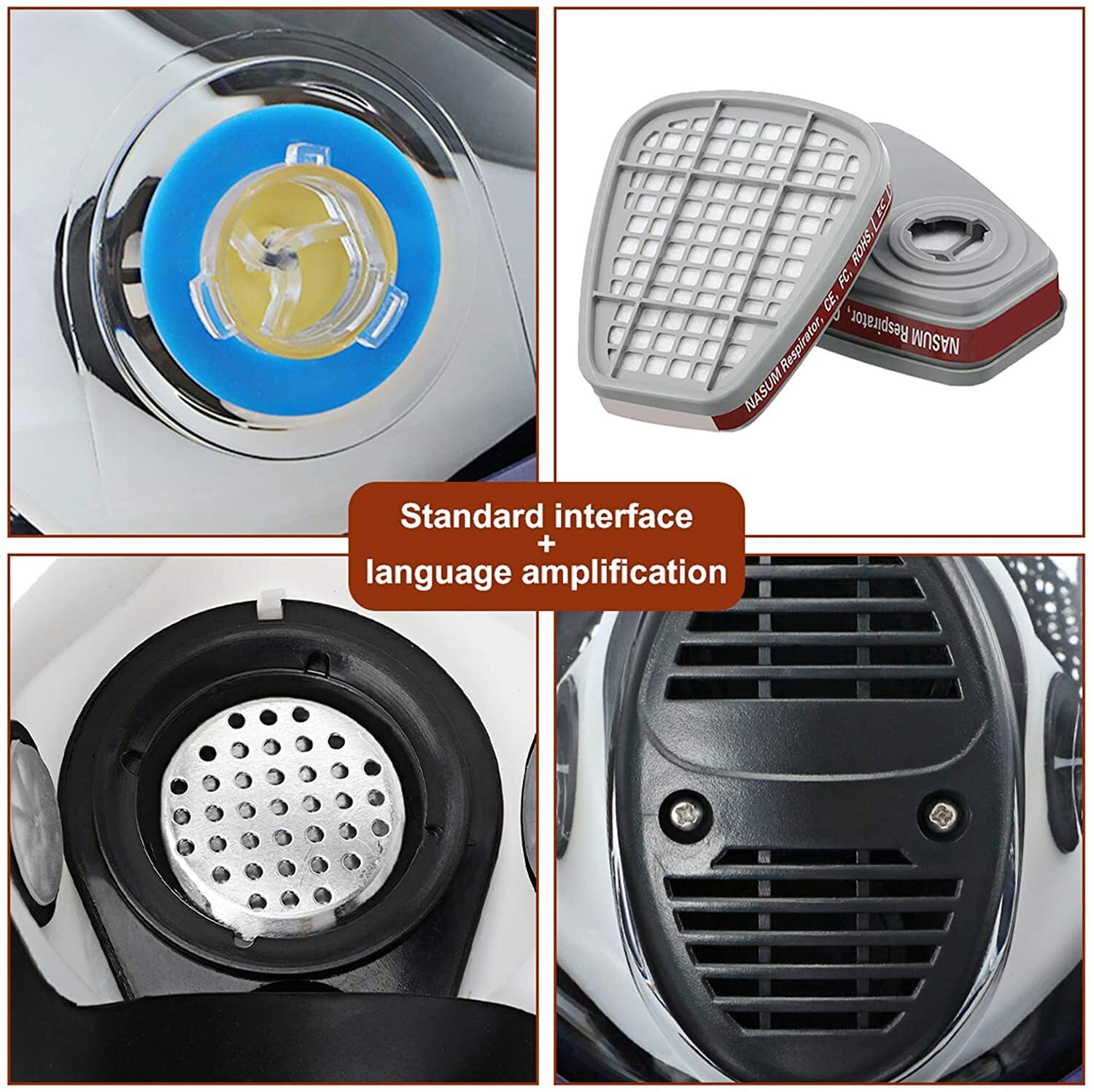 Large Respirator Gas Mask 15 in 1 Full Face Spraying Painting For 6800 Facepiece