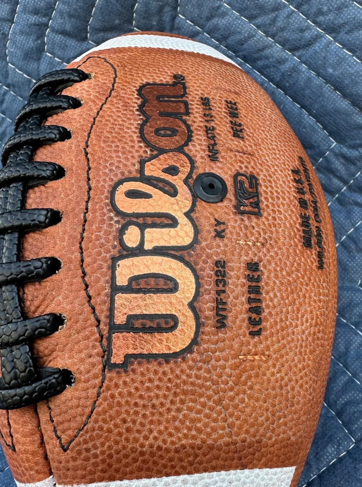 Wilson GST K2 Pee Wee 6-9 Youth Football WTF1322 Brown Leather Made in USA!!!