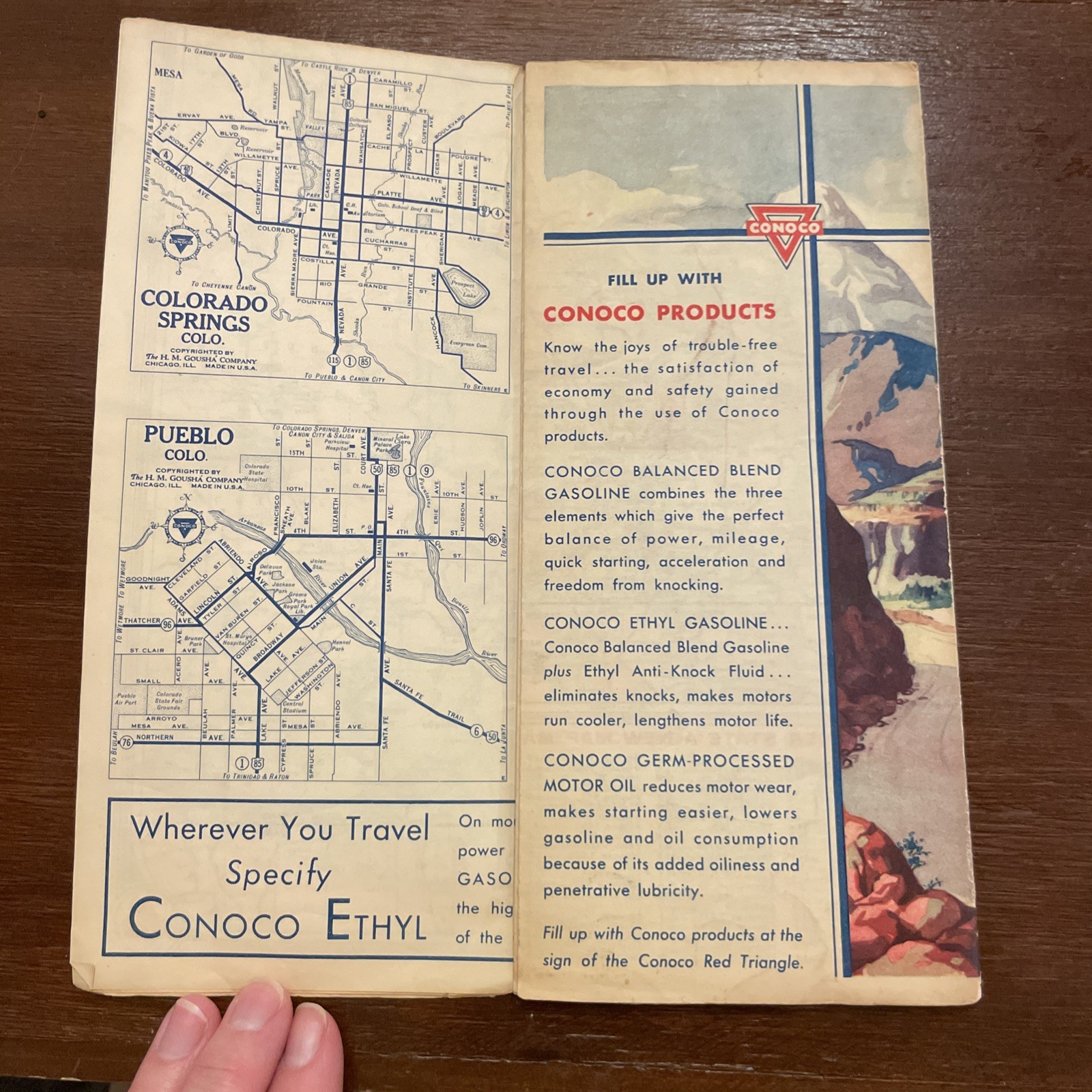 1931 Conoco Colorado Highway Road Map