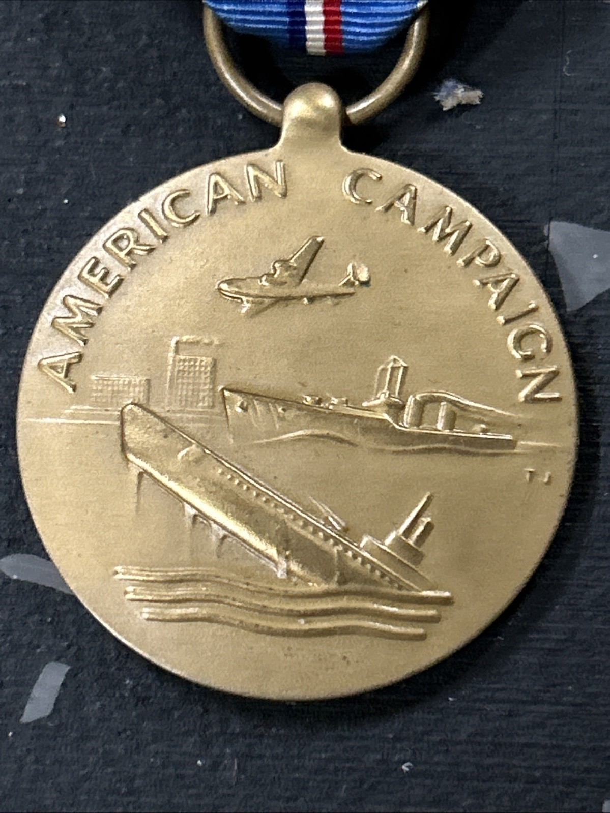 VTG U.S. Military WWII Medals & Pin Bars American Campaign Defense Good Conduct