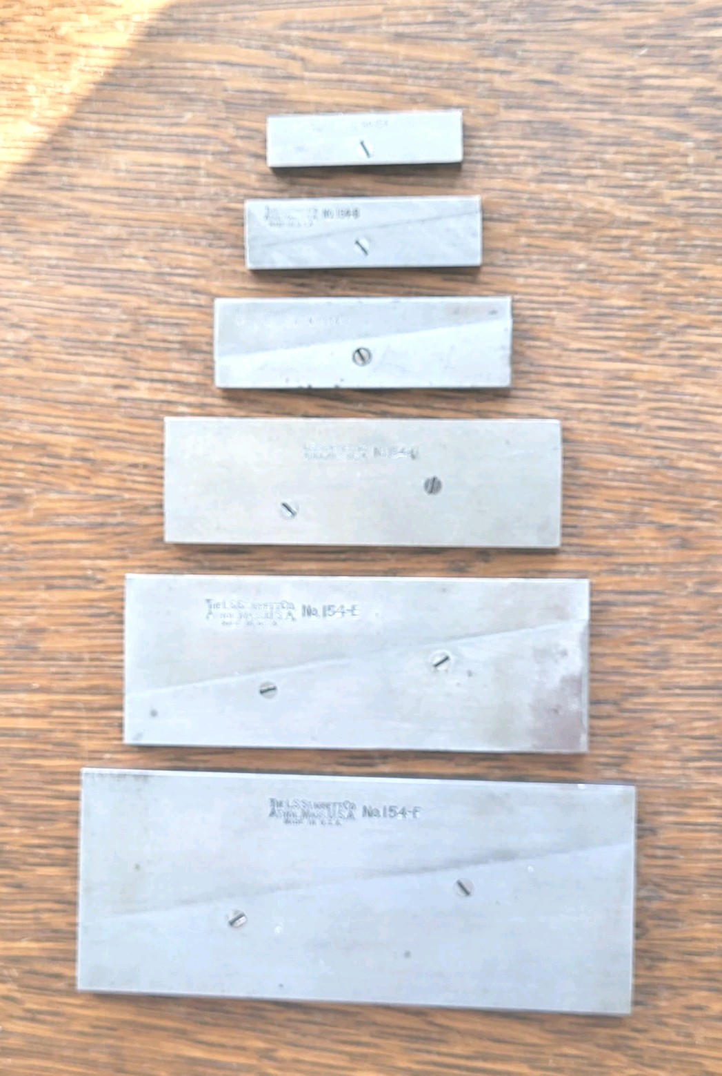(6) Vintage L. S. Starrett No. 154 Parallels (A-F) Machinist Tools USA
