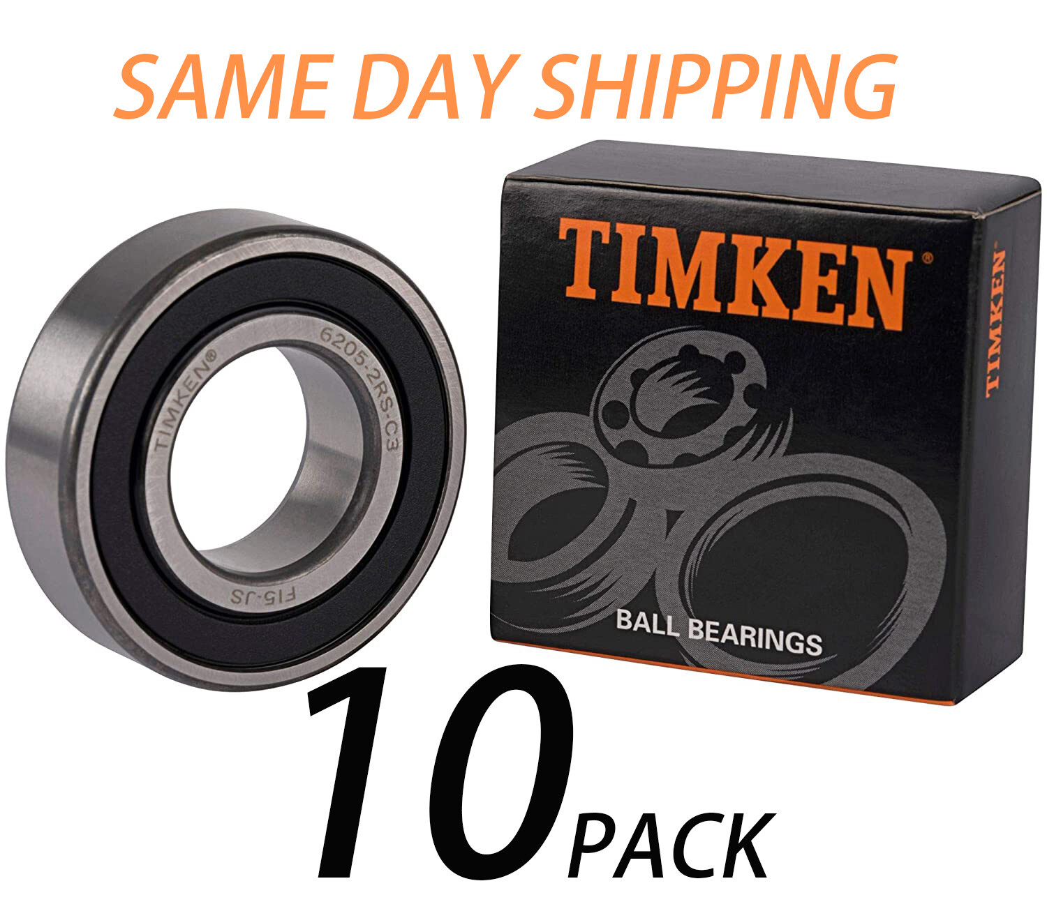 10PACK TIMKEN 6205-2RSC3 6205-2RS 25X52X15MM Double Rubber Seal Bearings 6205RS
