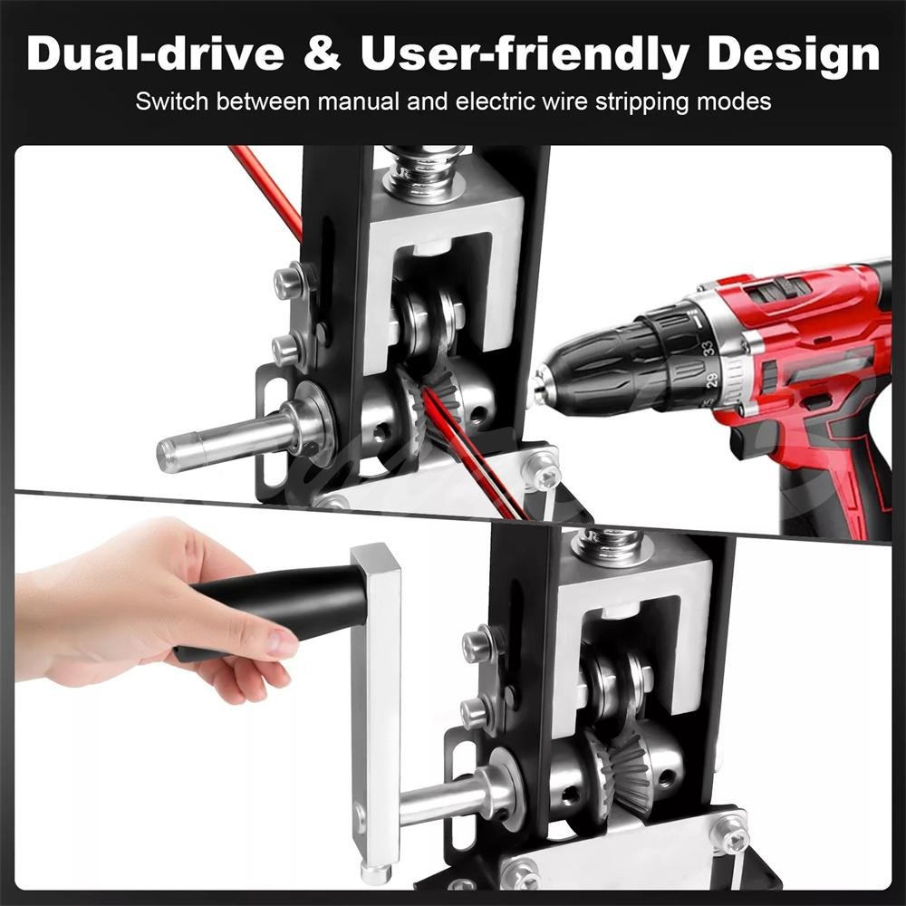 Manual Wire Stripping Machine Drill Powered Hand Crank Wire Stripper Tool 1-25MM