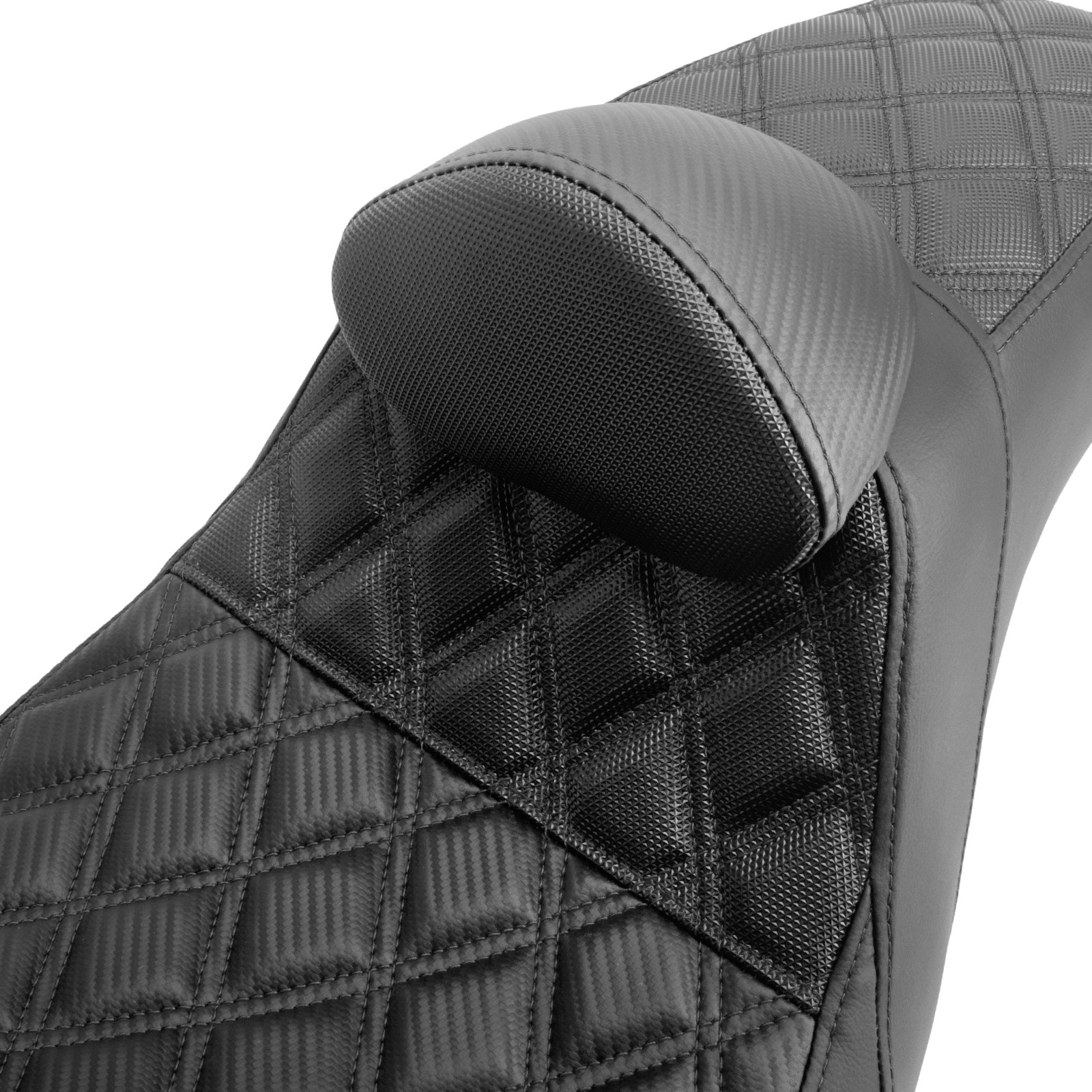 Black Stitching Seat W/ Driver Backrest Fit For Harley Dyna Super Glide 2006-17