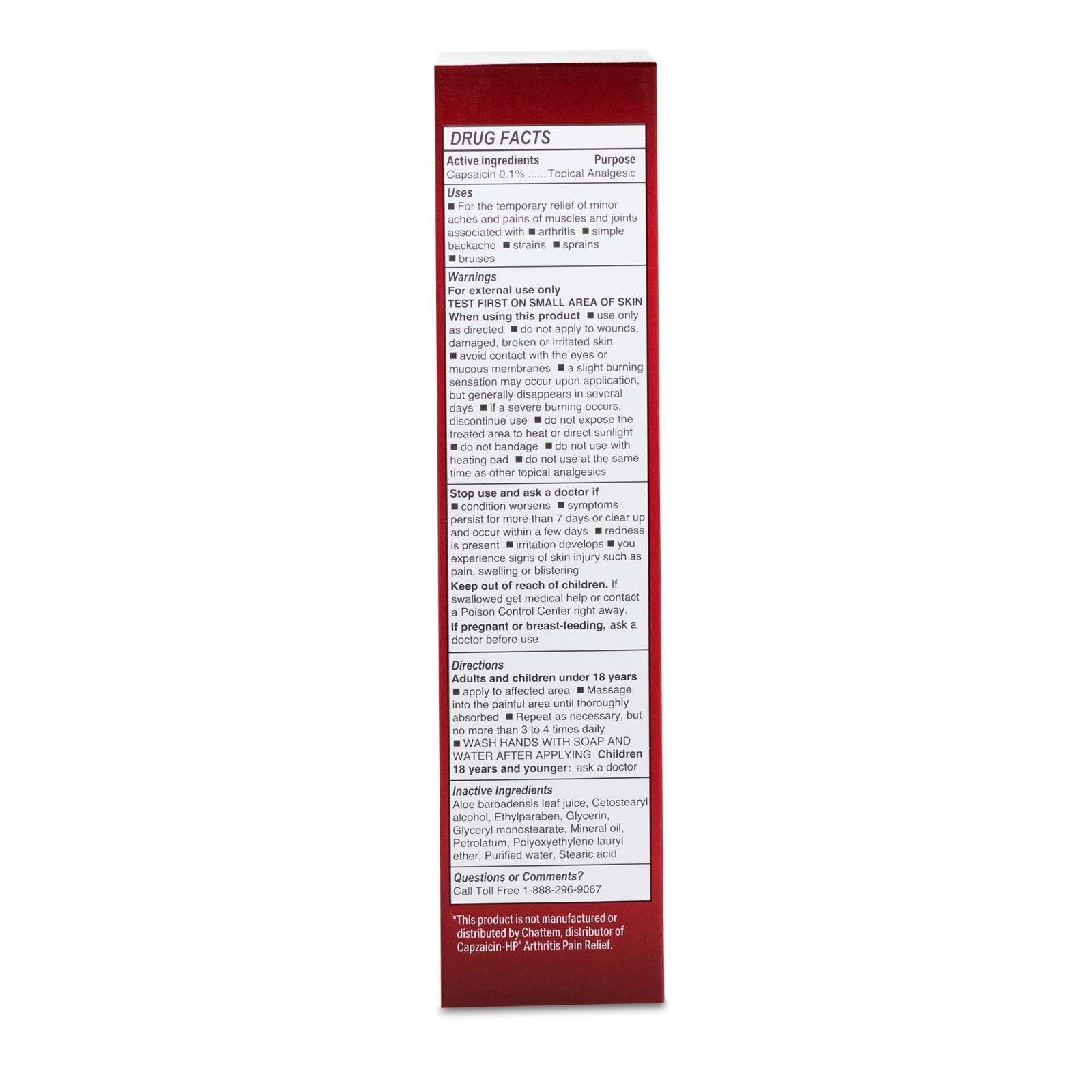 Globe Capsaicin 0.1% High Potency Pain Relief Cream (2 oz) (3 Pack)