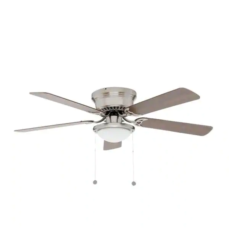 NEW Hugger 52 In. LED Indoor Brushed Nickel Ceiling Fan With Light Kit