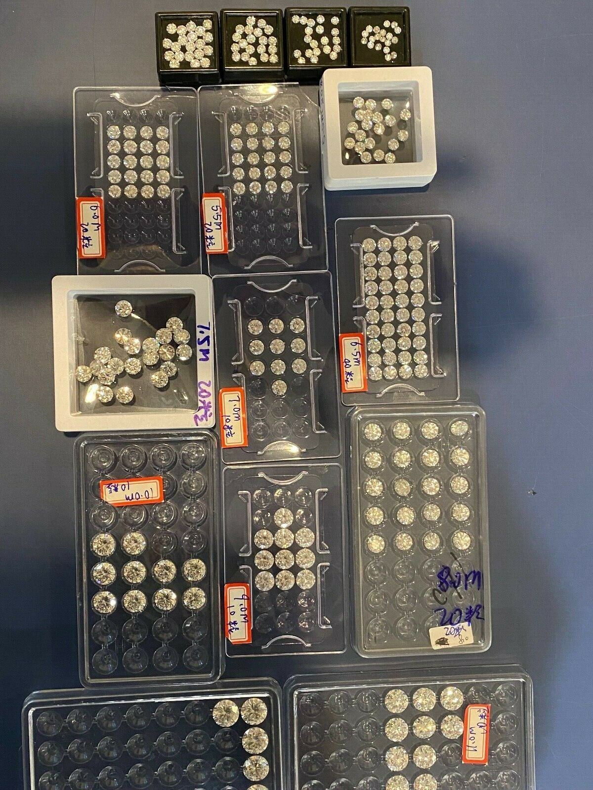 Loose Moissanite Real Gem Stone W. GRA Certificate 3-12mm 0.1-6ct VVS1 D Round