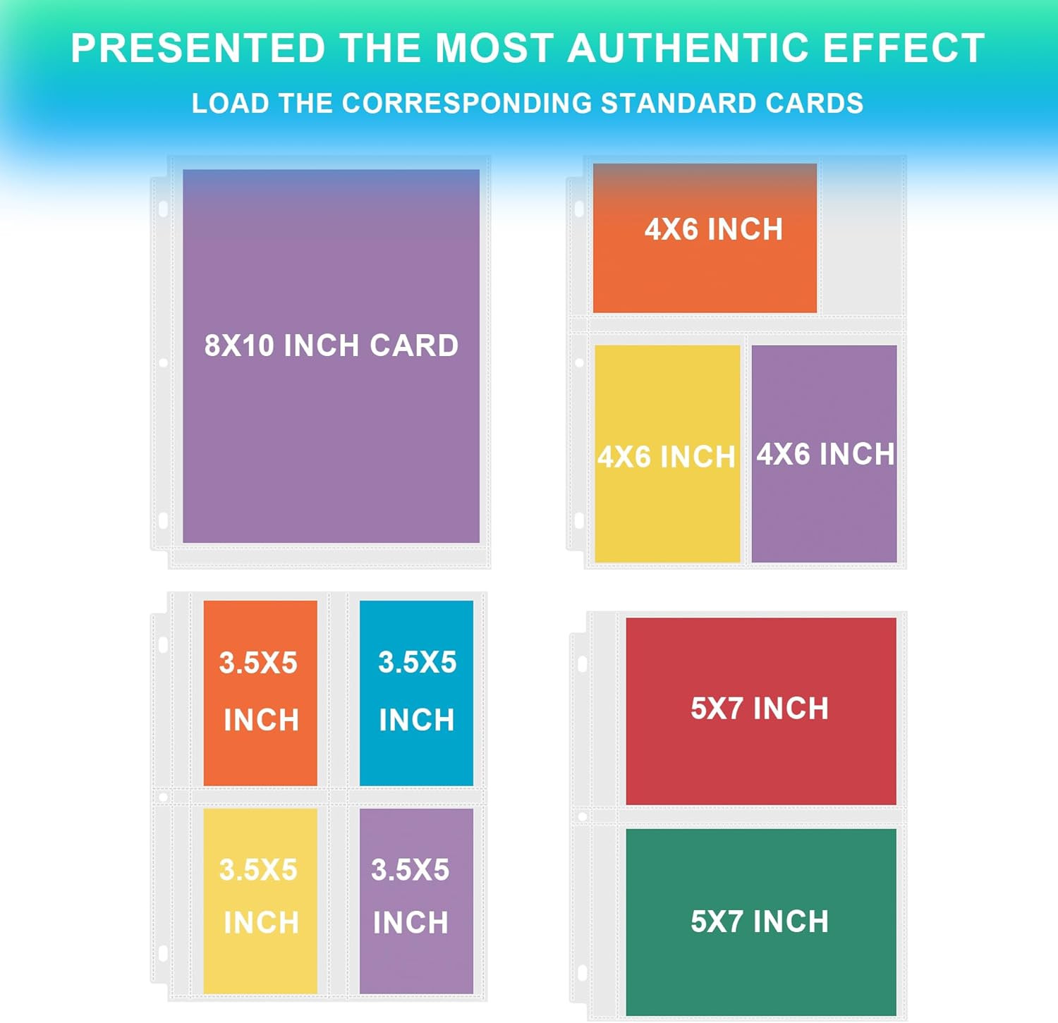 50 Pack 4 X 6 Photo Sleeves for 3 Ring Binder(300 Pictures), Heavy-Duty Archival